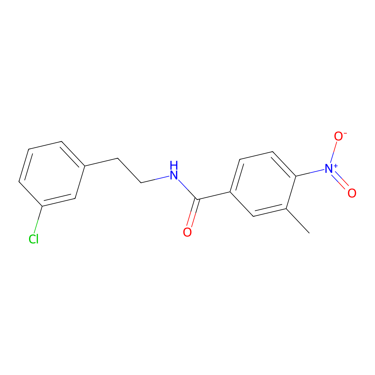 N-[2-(3-chlorophenyl)ethyl]-3-methyl-4-nitrobenzamide molecular structure, CAS 541530-01-2