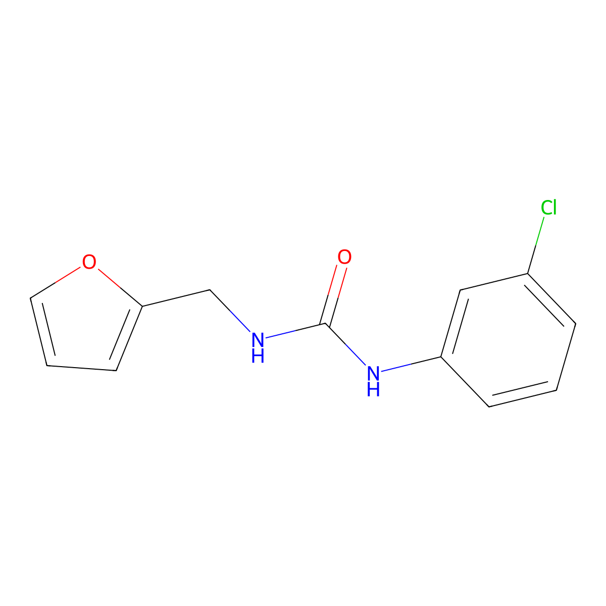 N-(3-Chlorophenyl)-N'-(2-furylmethyl)urea molecular structure, CAS 541530-15-8