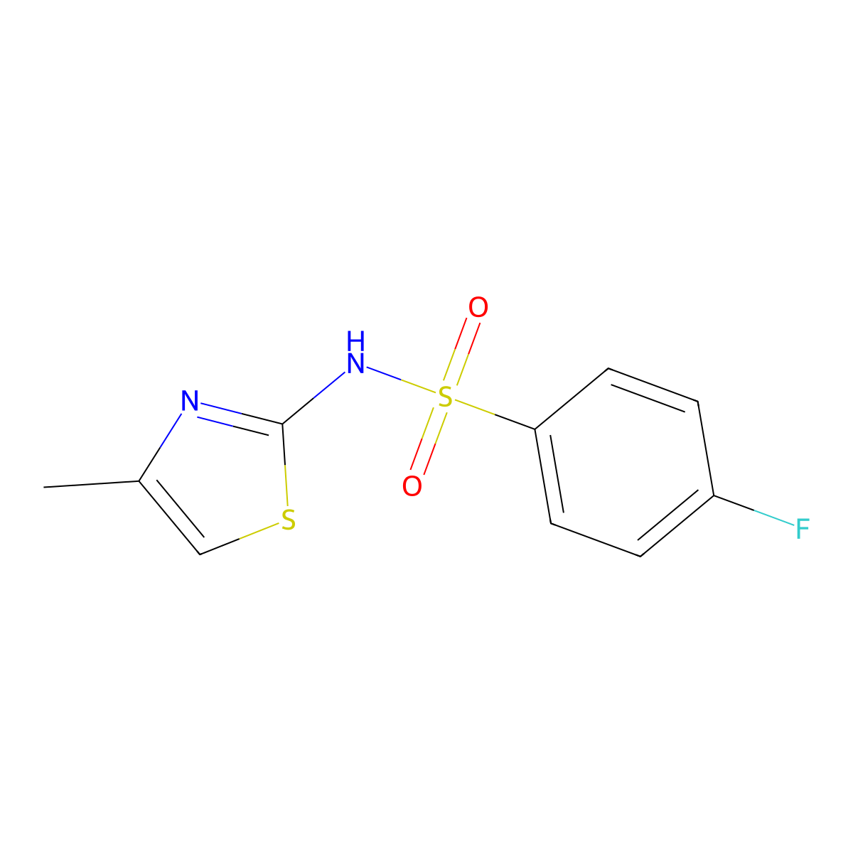 4-Fluoro-N-(4-methylthiazol-2-yl)benzenesulfonamide molecular structure, CAS 541530-28-3