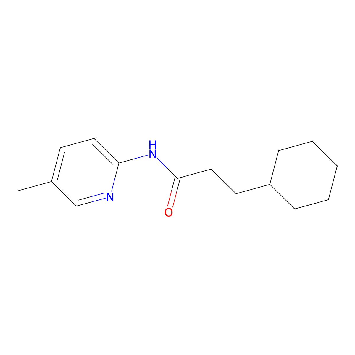 3-cyclohexyl-N-(5-methylpyridin-2-yl)propanamide molecular structure, CAS 541530-63-6