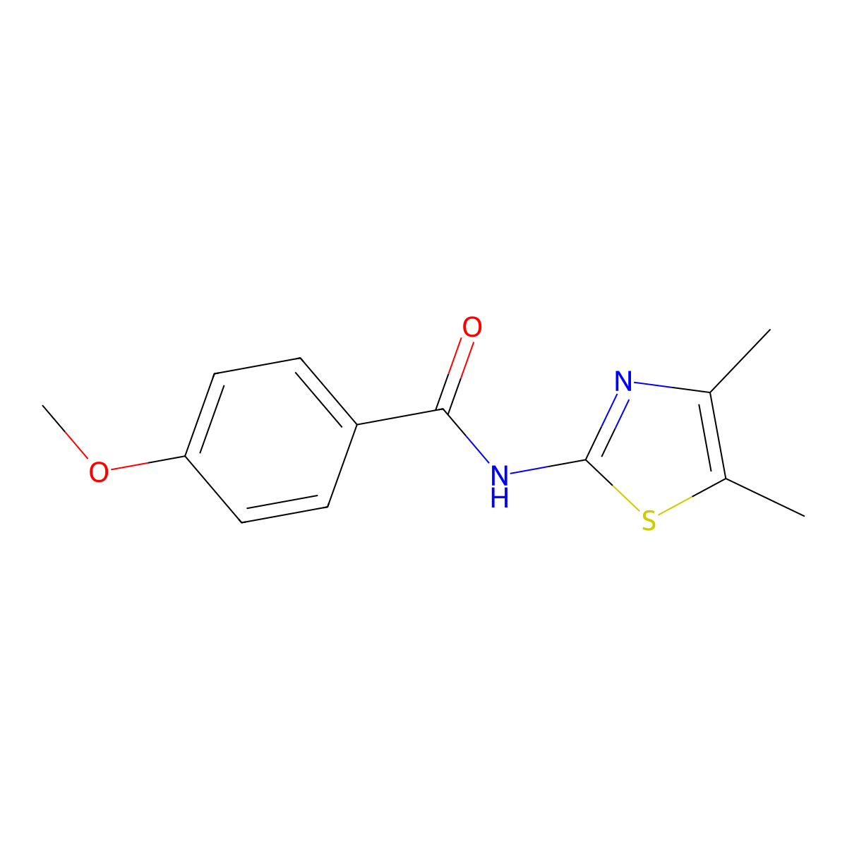 N-(4,5-dimethyl-1,3-thiazol-2-yl)-4-methoxybenzamide molecular structure, CAS 541530-79-4
