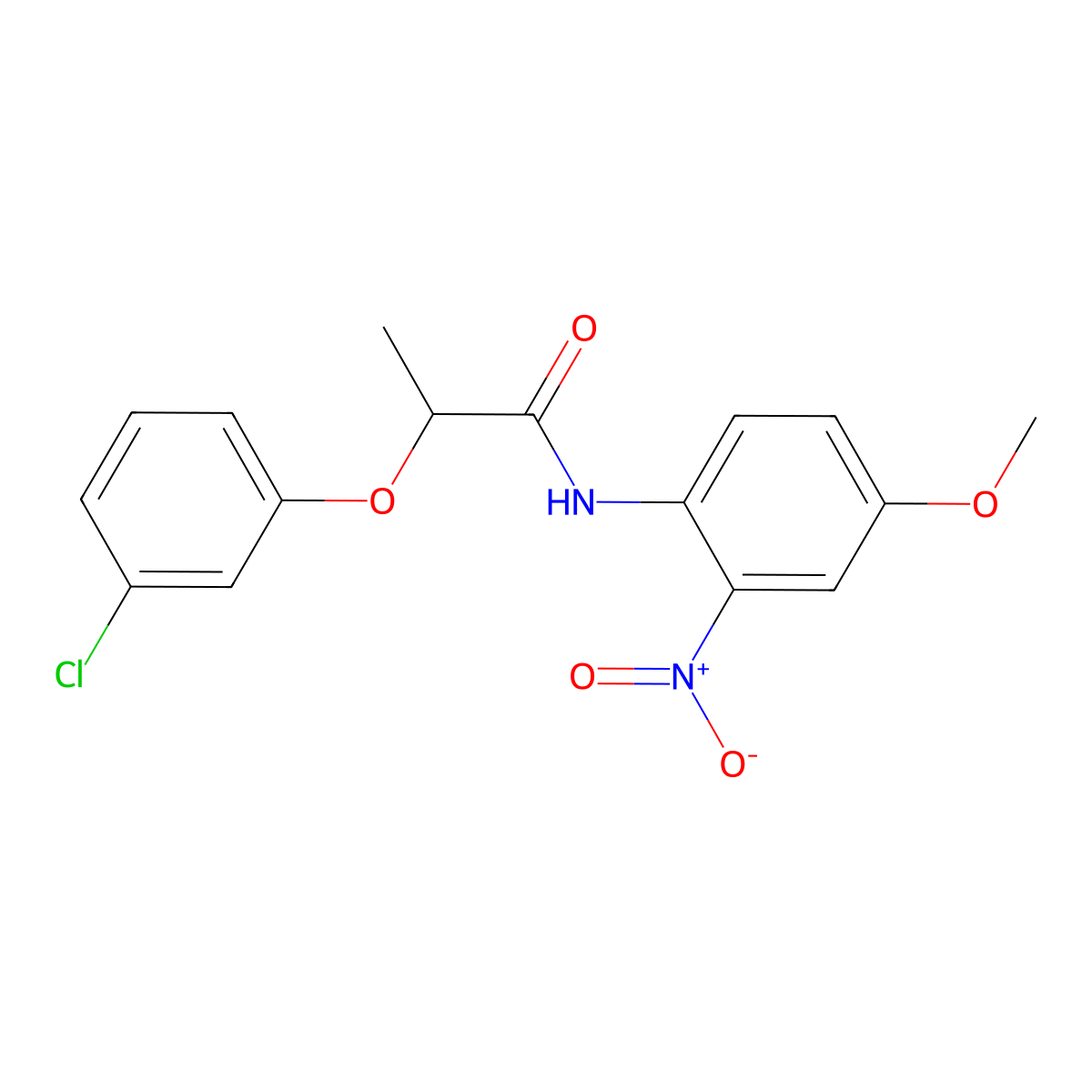 2-(3-chlorophenoxy)-N-(4-methoxy-2-nitrophenyl)propanamide molecular structure, CAS 541530-84-1
