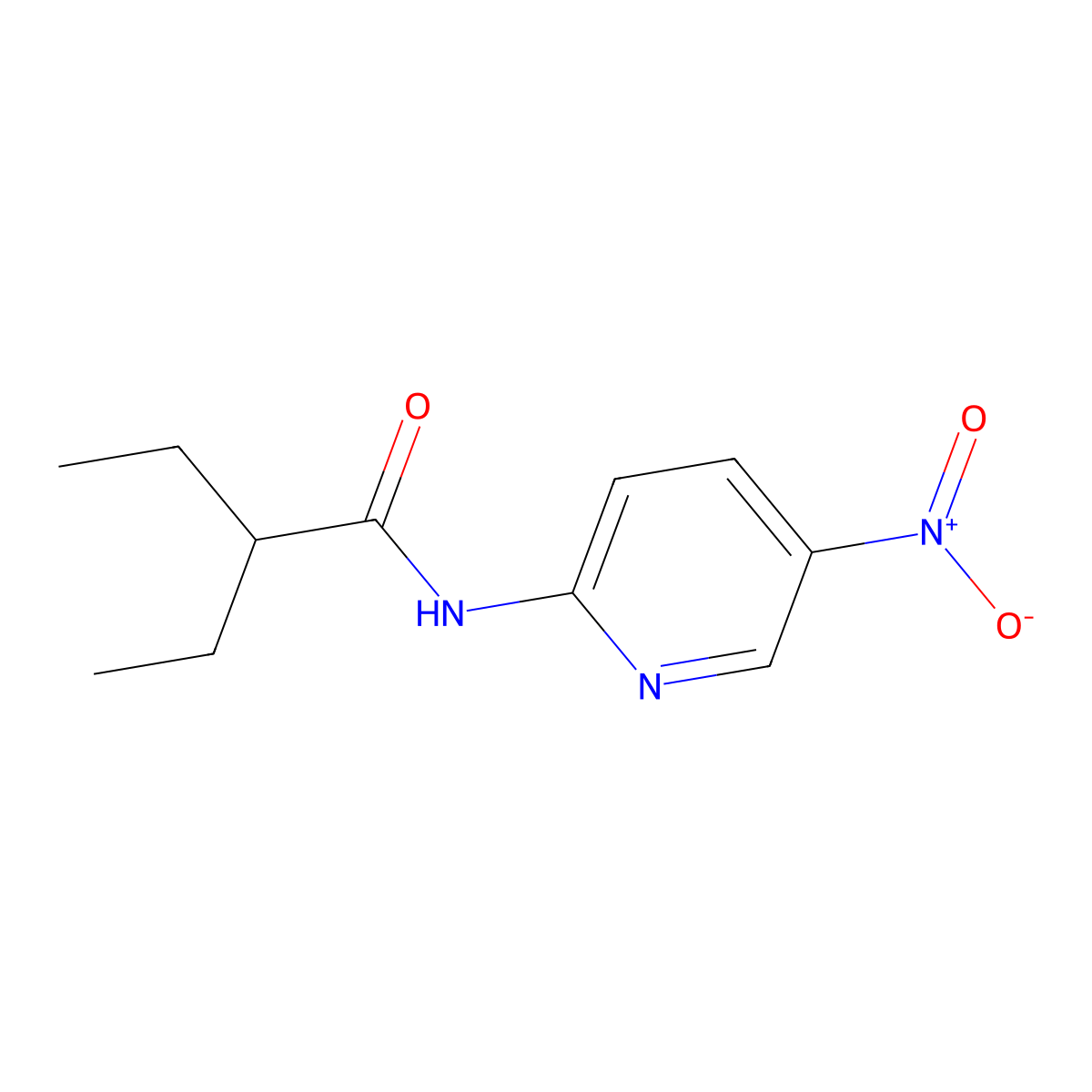 2-ethyl-N-(5-nitropyridin-2-yl)butanamide molecular structure, CAS 541530-88-5
