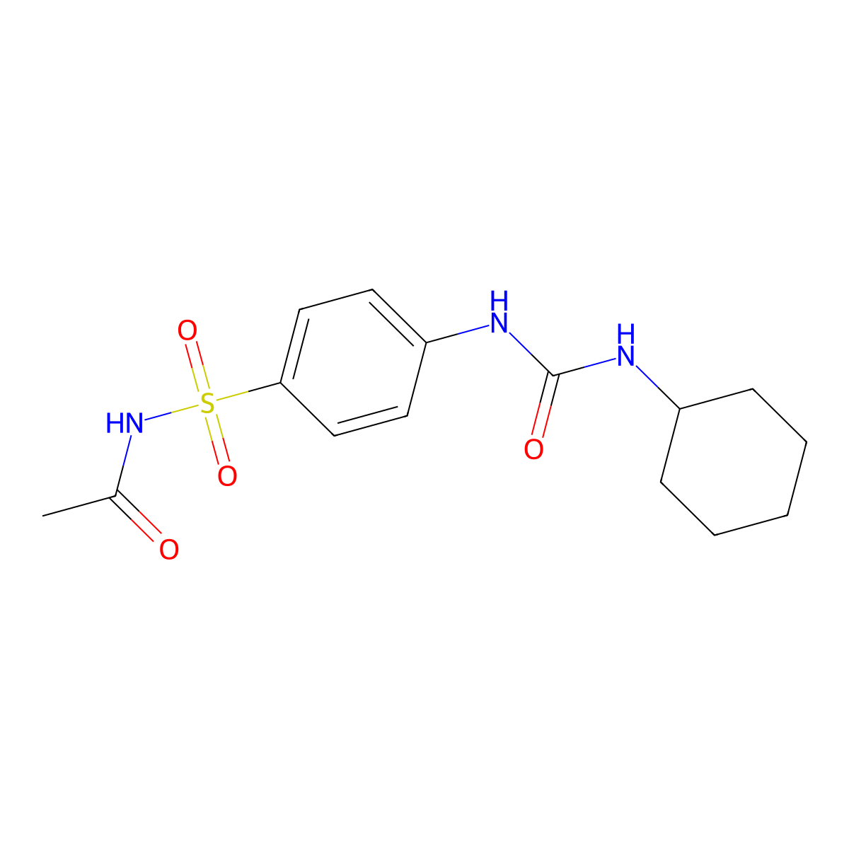 N-[4-(cyclohexylcarbamoylamino)phenyl]sulfonylacetamide molecular structure, CAS 541531-29-7