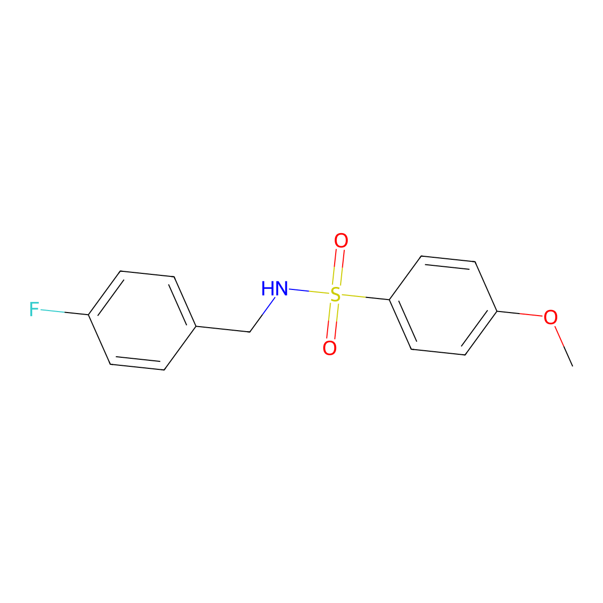 N-(4-fluorobenzyl)-4-methoxybenzenesulfonamide molecular structure, CAS 541532-00-7