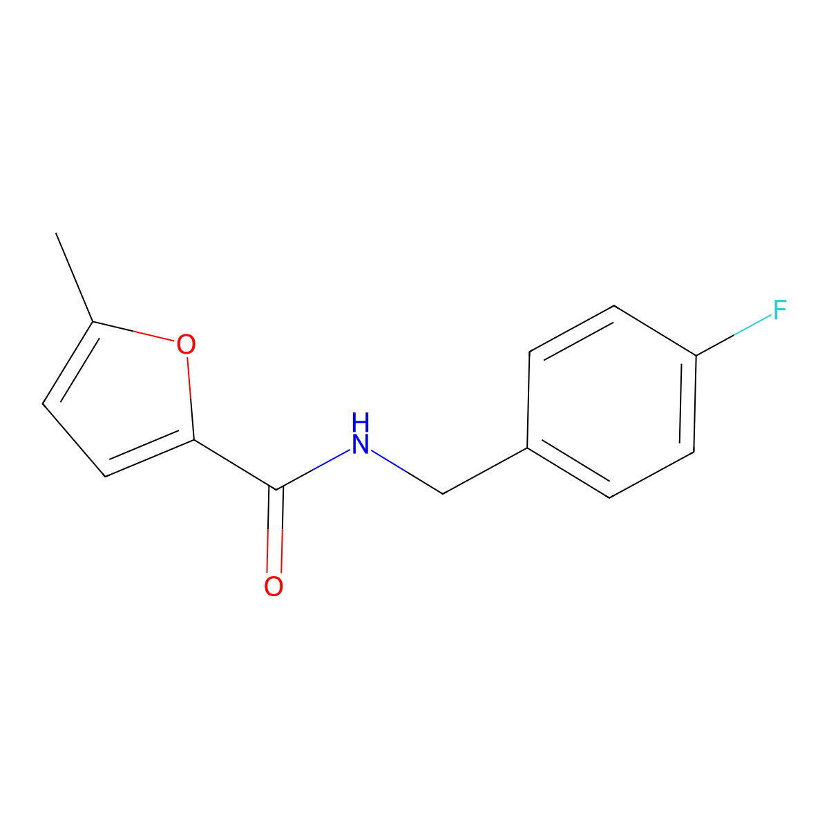 N-[(4-fluorophenyl)methyl]-5-methylfuran-2-carboxamide molecular structure, CAS 541532-60-9