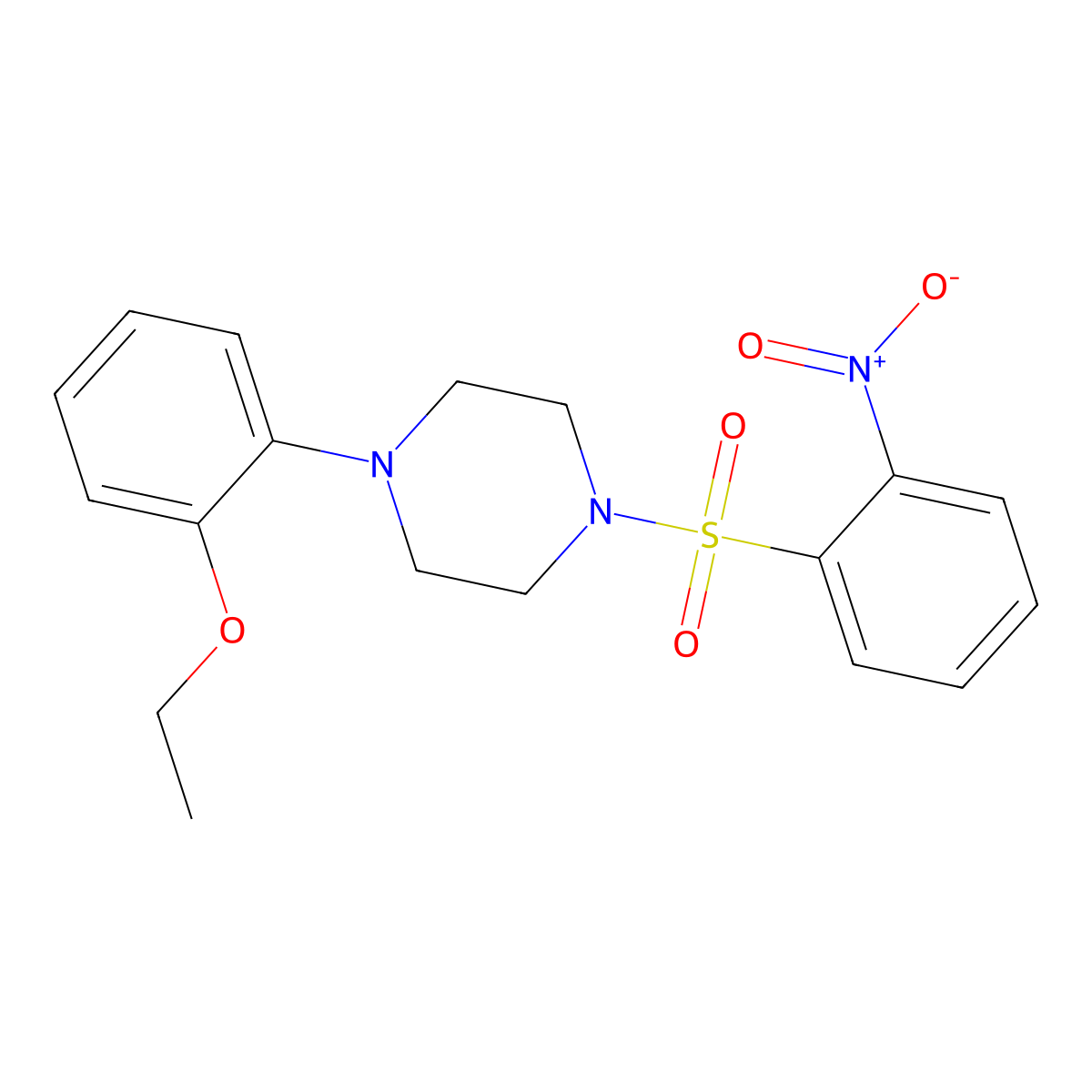 1-(2-Ethoxyphenyl)-4-(2-nitrophenyl)sulfonylpiperazine molecular structure, CAS 541534-52-5