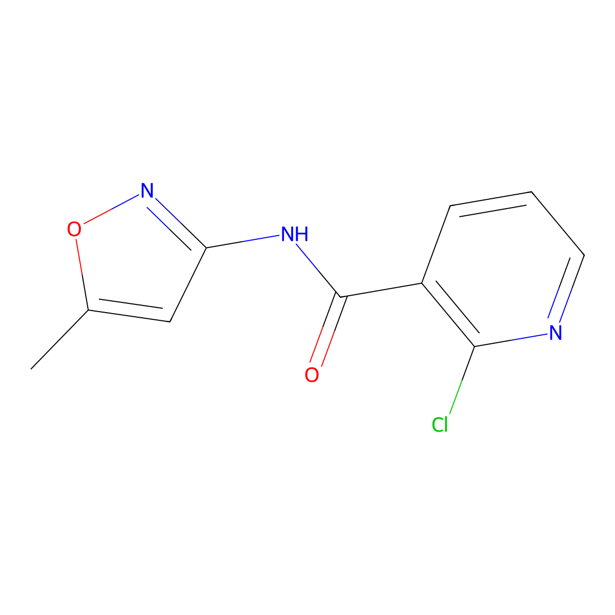 2-chloro-N-(5-methyl-1,2-oxazol-3-yl)pyridine-3-carboxamide molecular structure, CAS 541534-75-2
