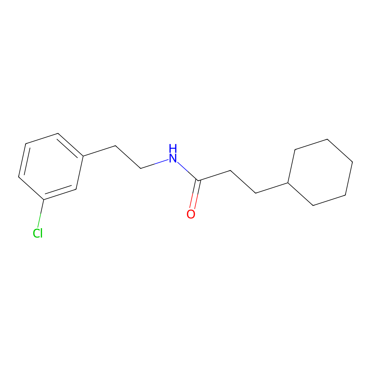 N-[2-(3-chlorophenyl)ethyl]-3-cyclohexylpropanamide molecular structure, CAS 541534-85-4
