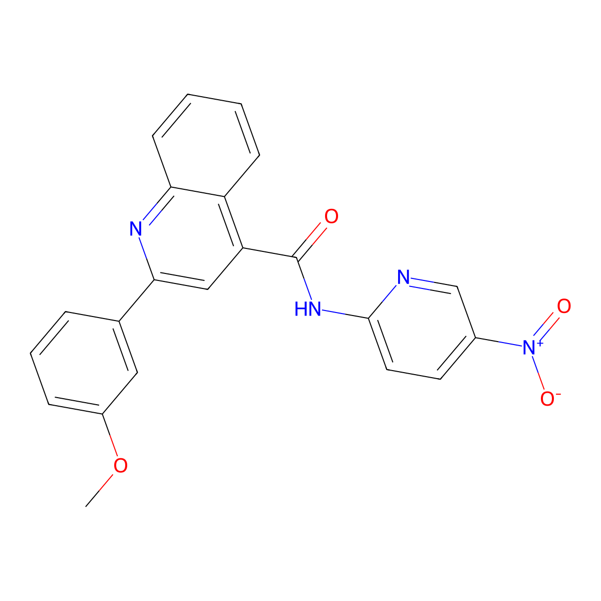2-(3-methoxyphenyl)-N-(5-nitropyridin-2-yl)quinoline-4-carboxamide molecular structure, CAS 541535-29-9