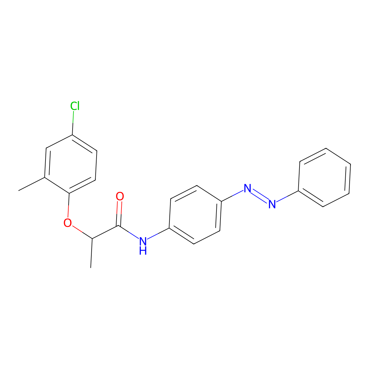 2-(4-chloro-2-methylphenoxy)-N-{4-[(E)-phenyldiazenyl]phenyl}propanamide molecular structure, CAS 541535-58-4