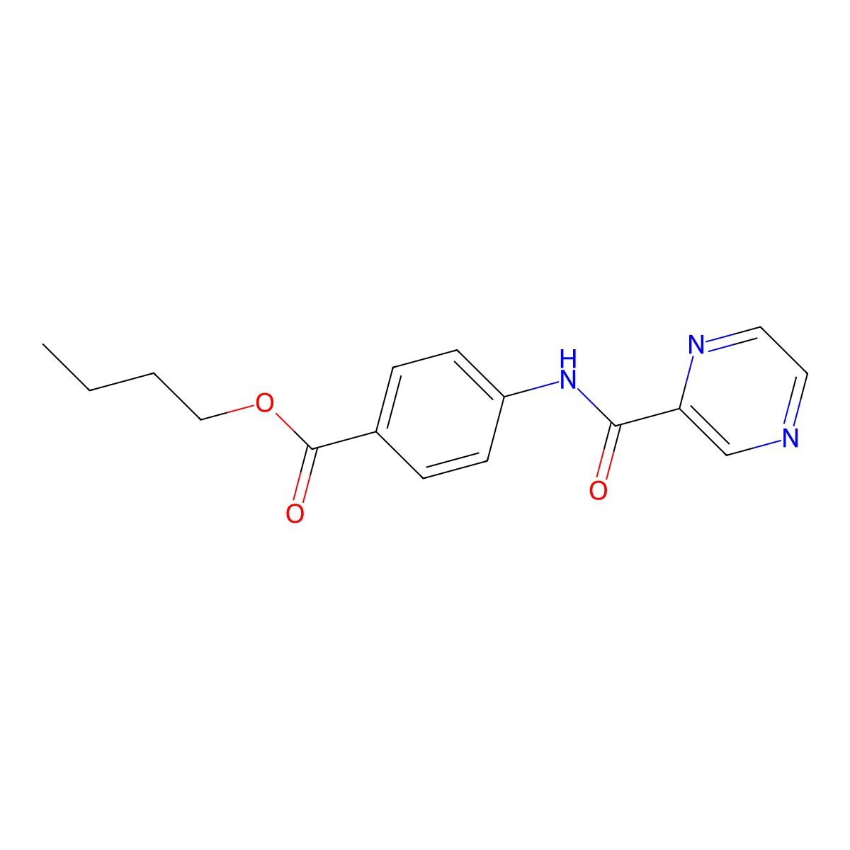 Butyl 4-(pyrazine-2-carbonylamino)benzoate molecular structure, CAS 541536-34-9