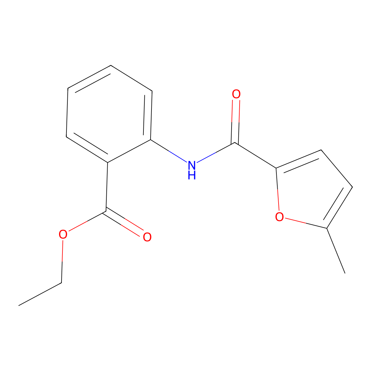 Ethyl 2-[(5-methylfuran-2-carbonyl)amino]benzoate molecular structure, CAS 541538-15-2