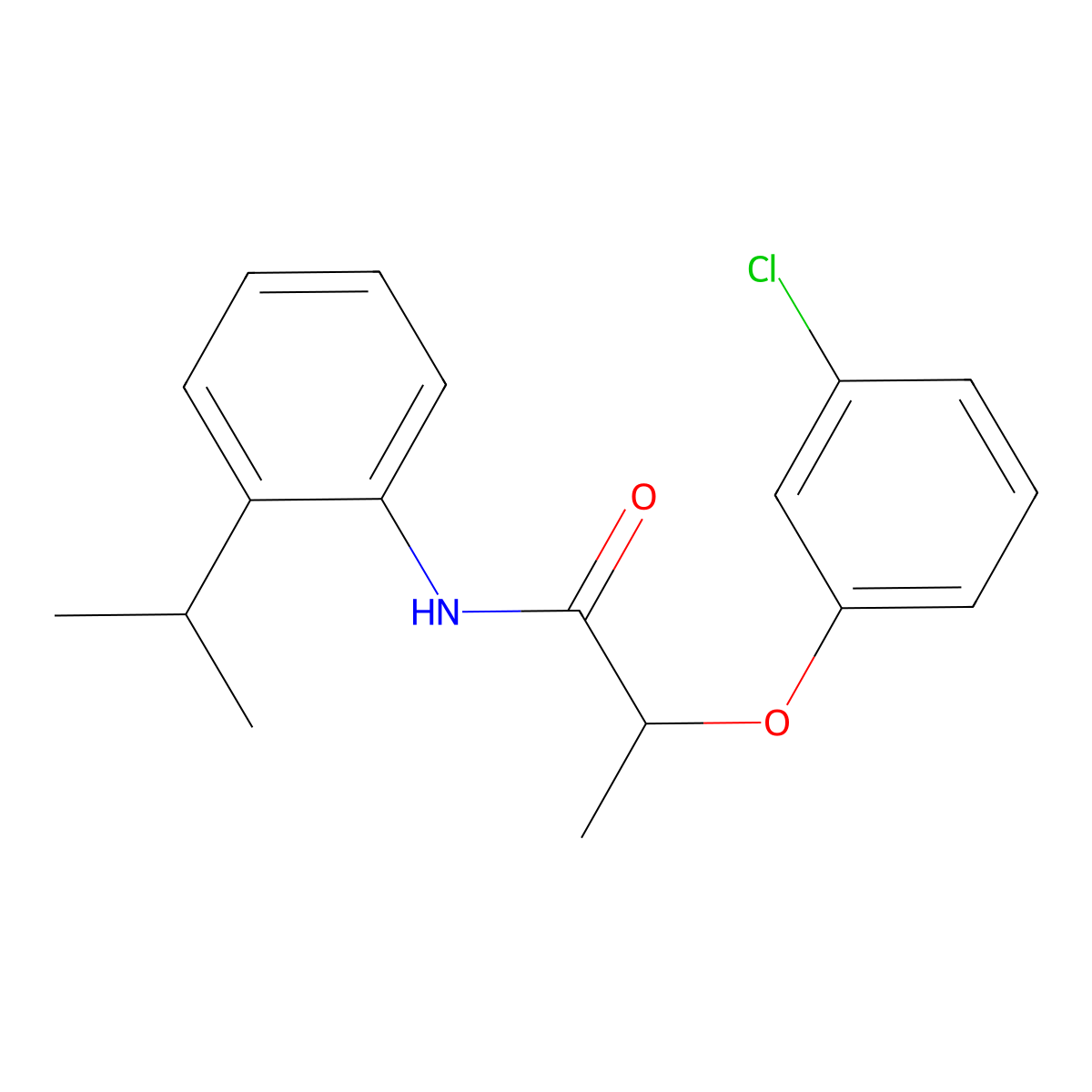 2-(3-chlorophenoxy)-N-(2-propan-2-ylphenyl)propanamide molecular structure, CAS 541538-26-5