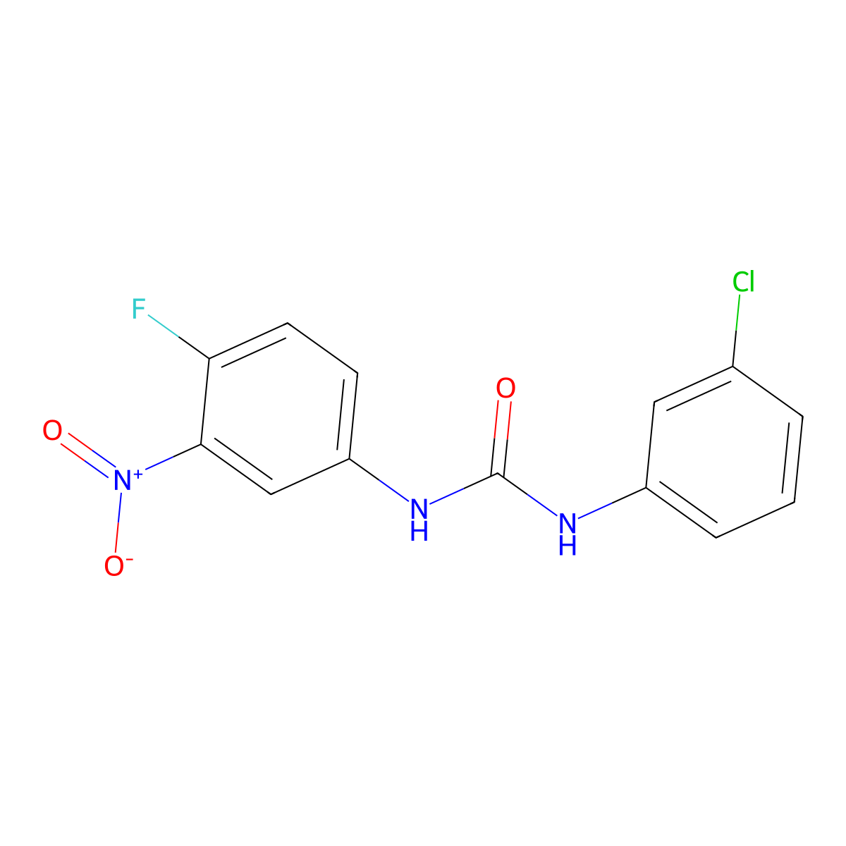 1-(3-Chlorophenyl)-3-(4-fluoro-3-nitrophenyl)urea molecular structure, CAS 541539-21-3