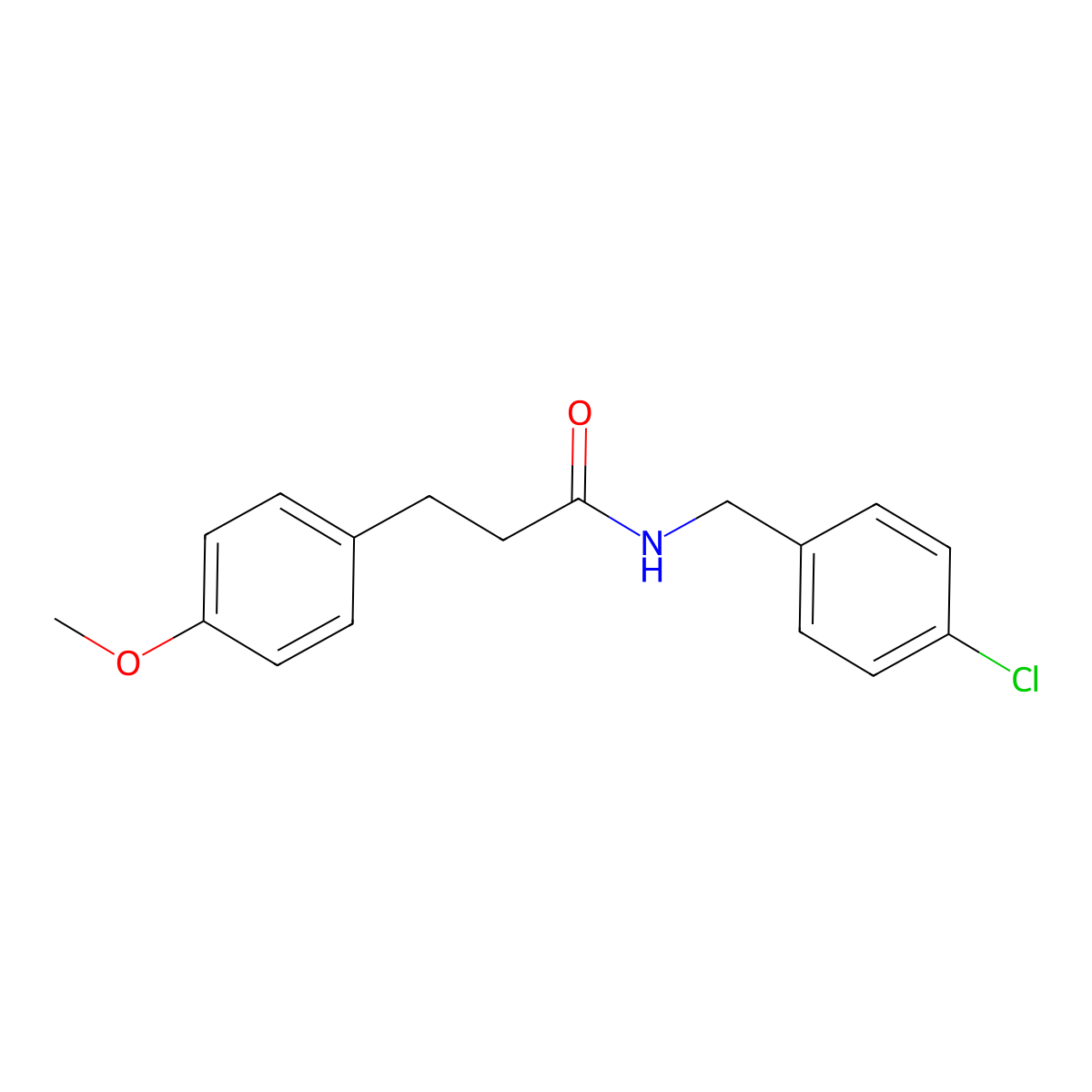 N-(4-chlorobenzyl)-3-(4-methoxyphenyl)propanamide molecular structure, CAS 541543-43-5