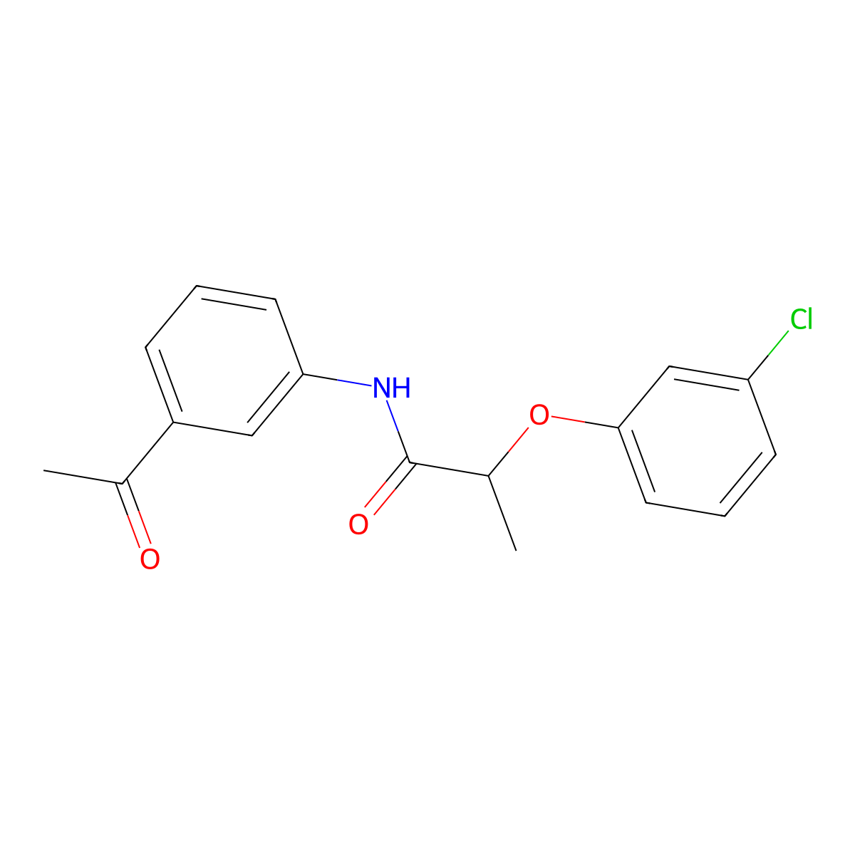 N-(3-acetylphenyl)-2-(3-chlorophenoxy)propanamide molecular structure, CAS 541543-49-1