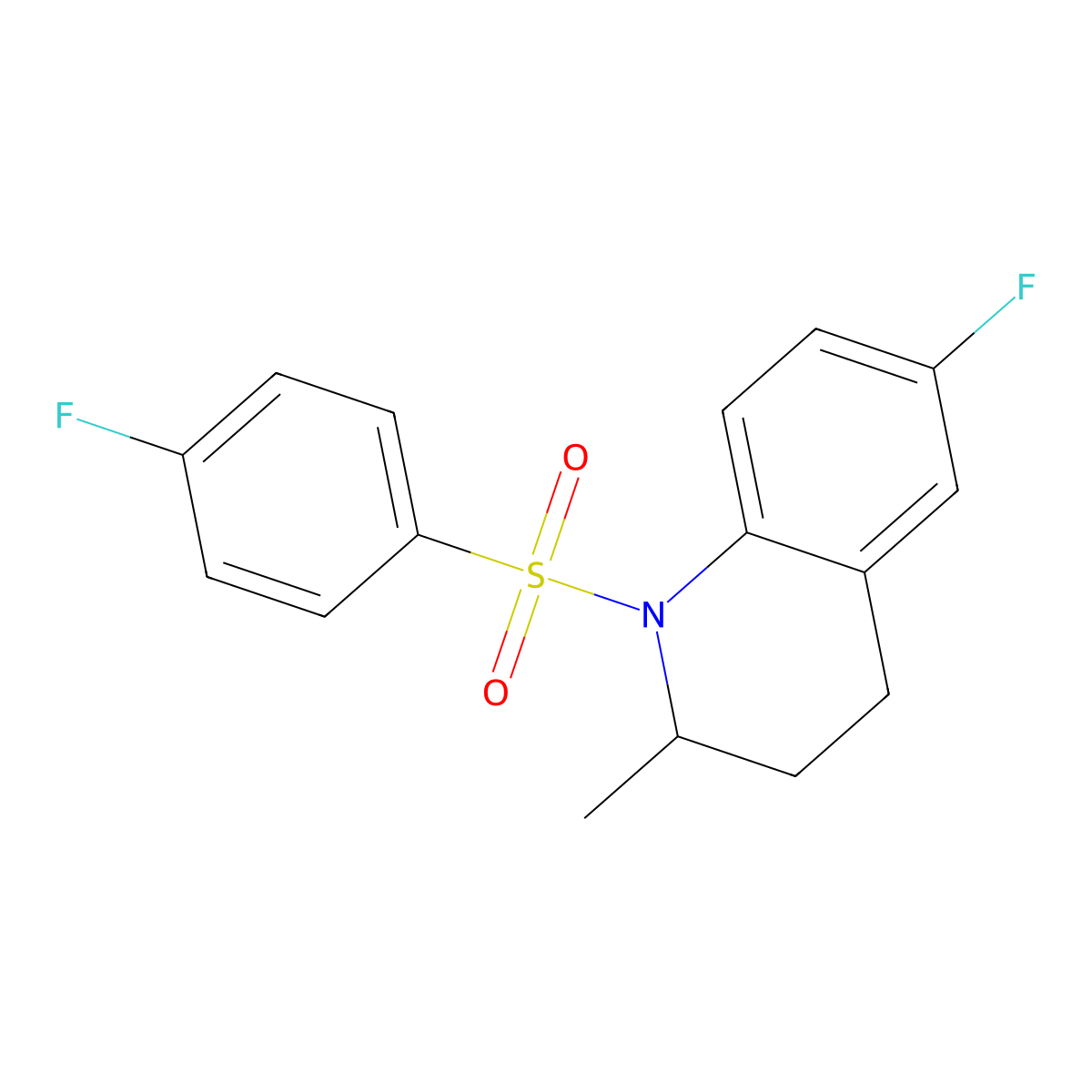 6-Fluoro-1-[(4-fluorophenyl)sulfonyl]-2-methyl-1,2,3,4-tetrahydroquinoline molecular structure, CAS 541544-02-9