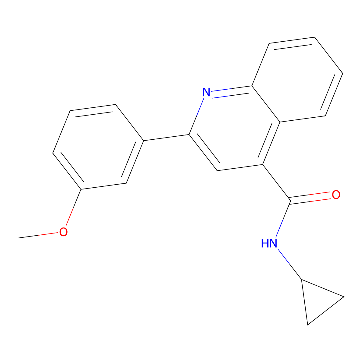 N-cyclopropyl-2-(3-methoxyphenyl)quinoline-4-carboxamide molecular structure, CAS 541544-16-5