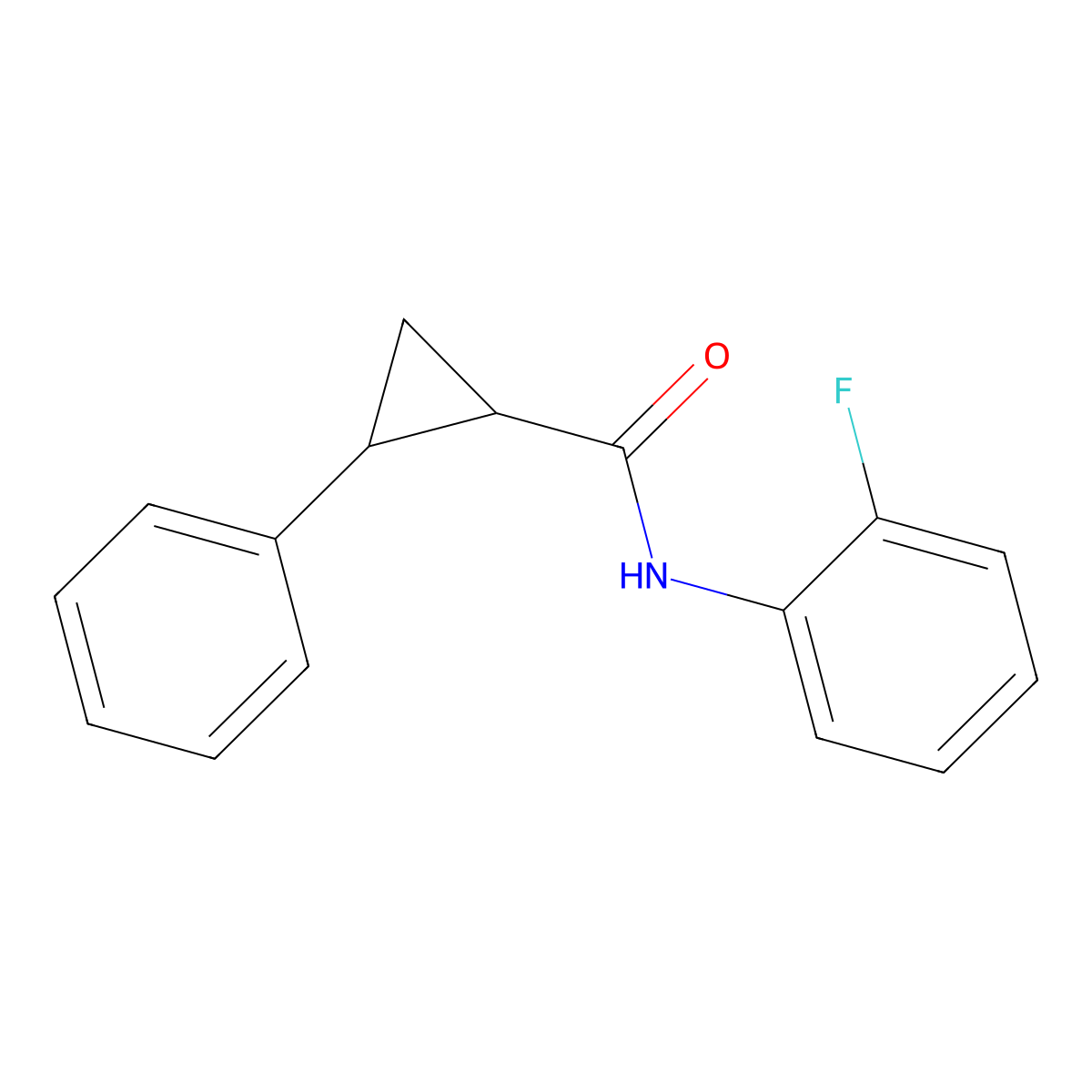 N-(2-fluorophenyl)-2-phenylcyclopropanecarboxamide molecular structure, CAS 541544-20-1