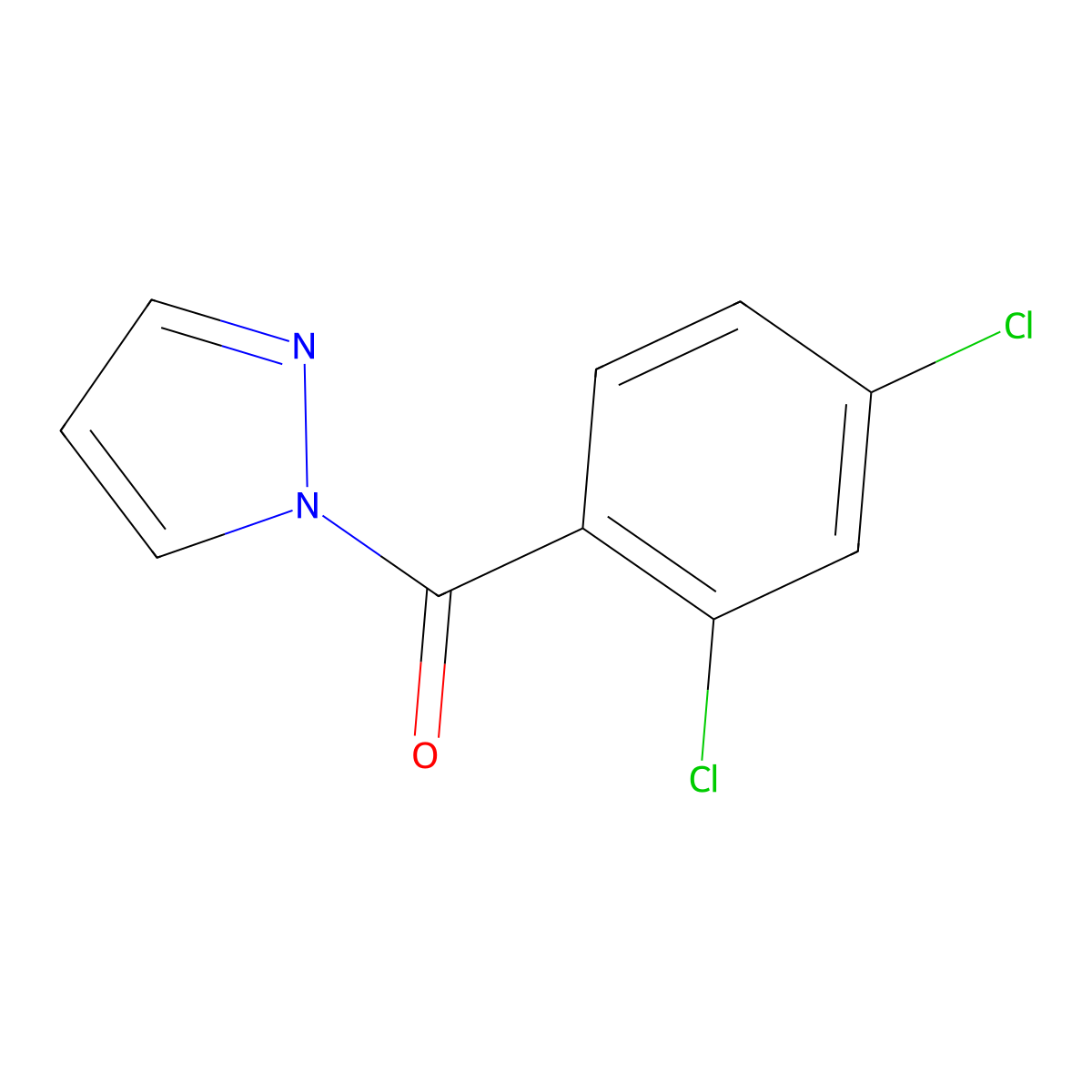 1-(2,4-dichlorobenzoyl)-1H-pyrazole molecular structure, CAS 541544-34-7