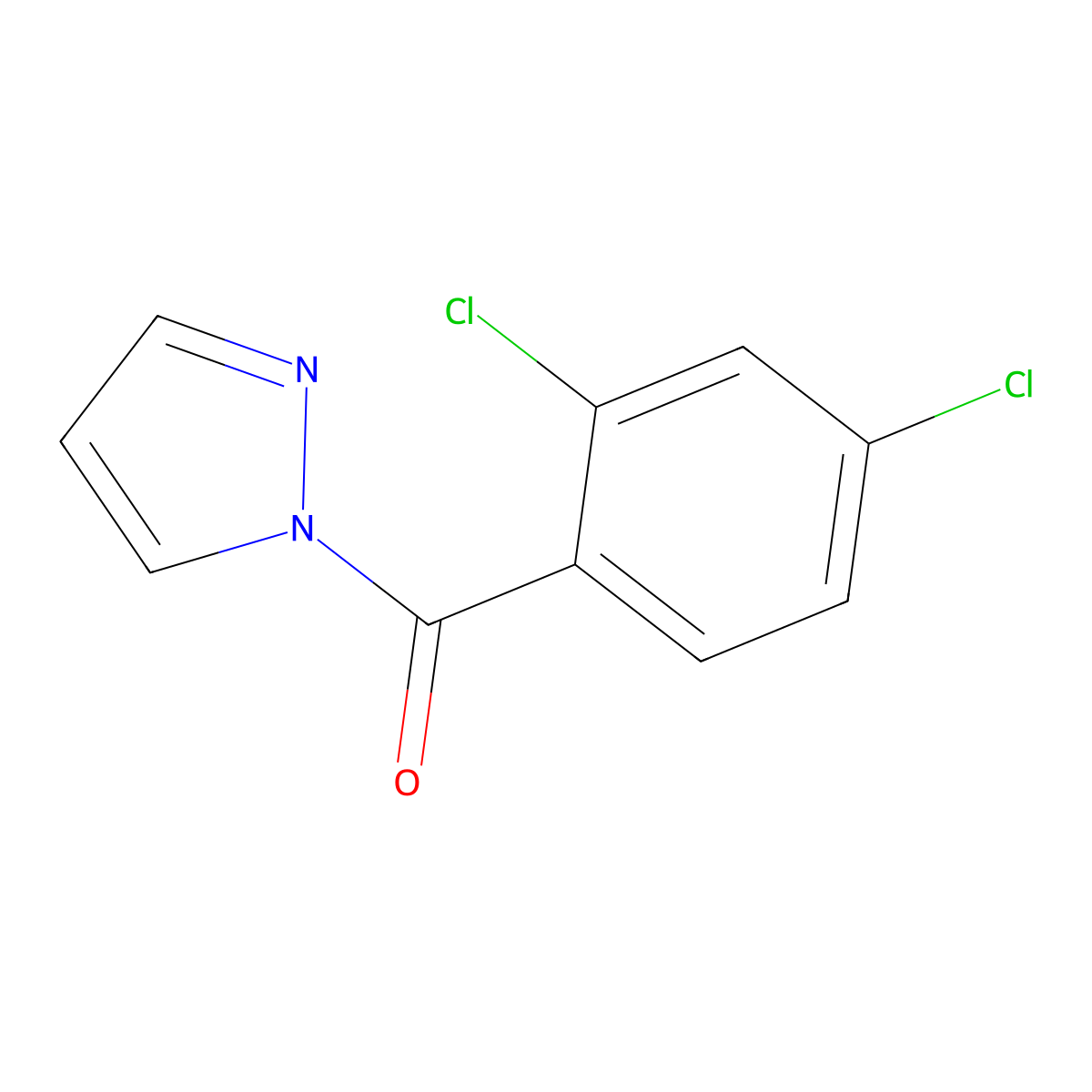 1-(2,4-dichlorobenzoyl)-1H-pyrazole molecular structure, CAS 541544-34-7