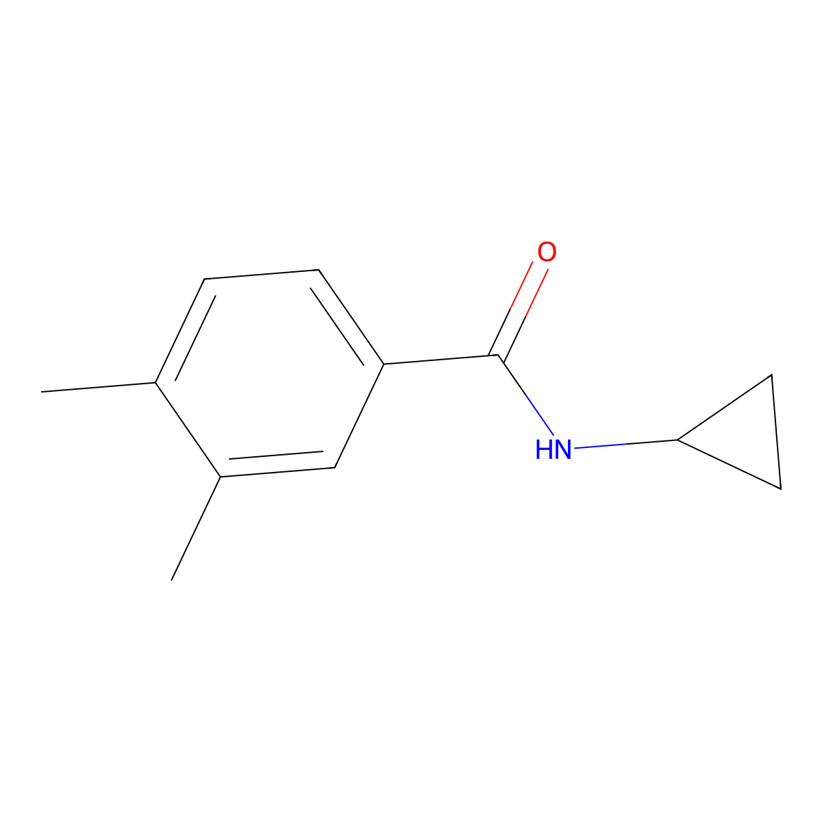 N-cyclopropyl-3,4-dimethylbenzamide molecular structure, CAS 541545-34-0