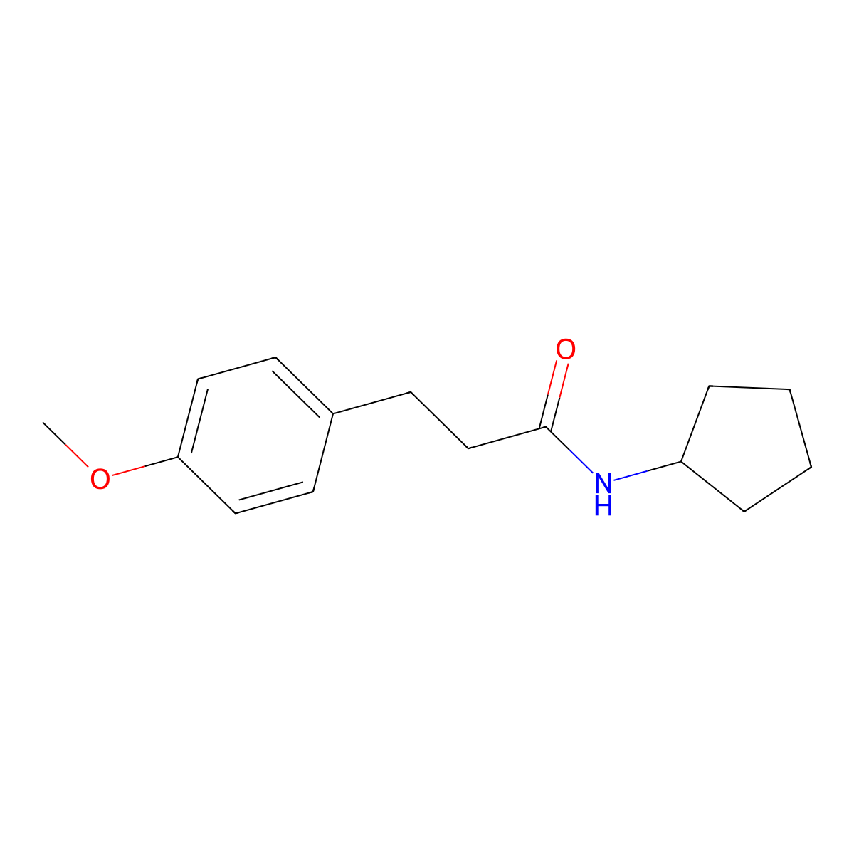 N-cyclopentyl-3-(4-methoxyphenyl)propanamide molecular structure, CAS 541545-62-4
