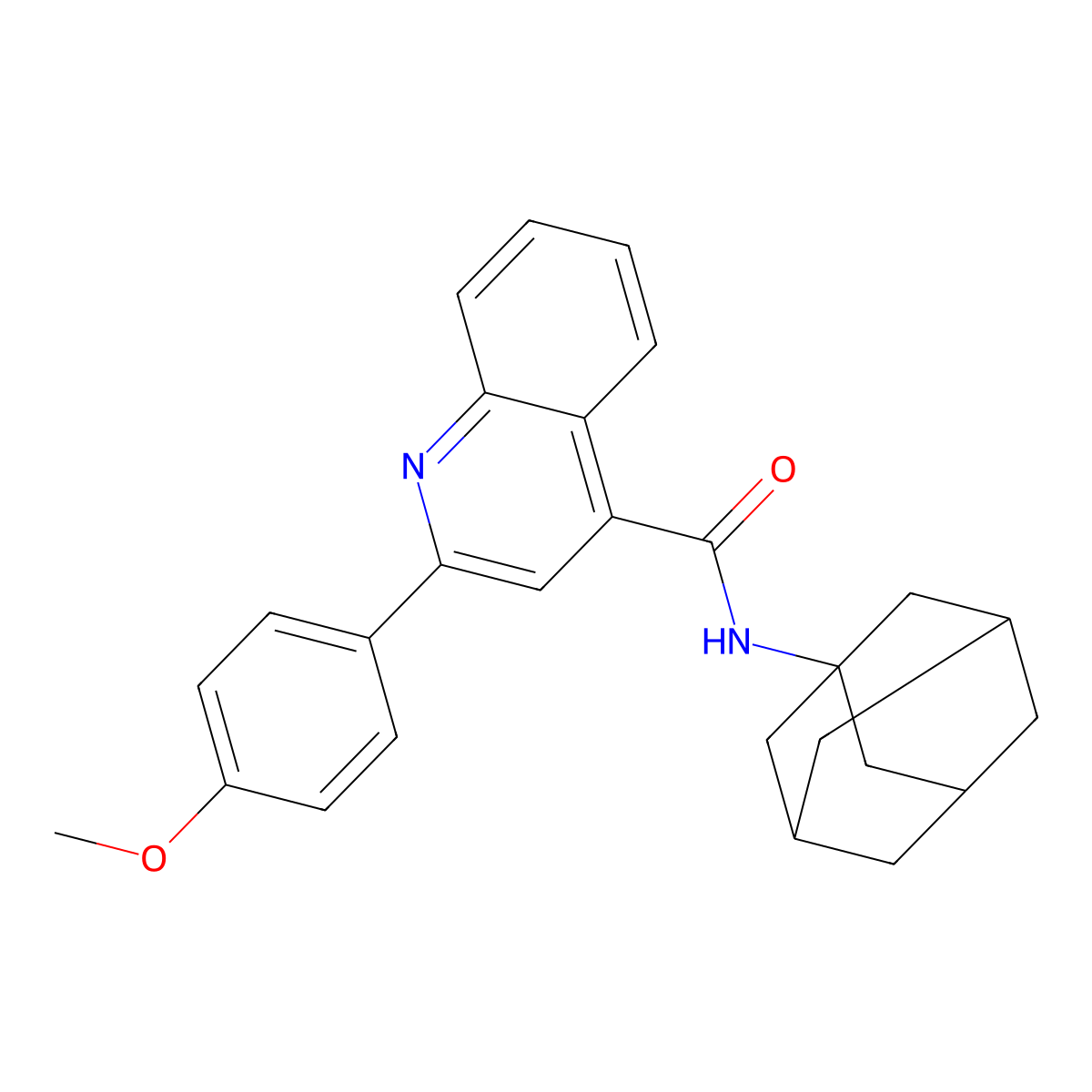 N-(1-adamantyl)-2-(4-methoxyphenyl)quinoline-4-carboxamide molecular structure, CAS 541545-91-9