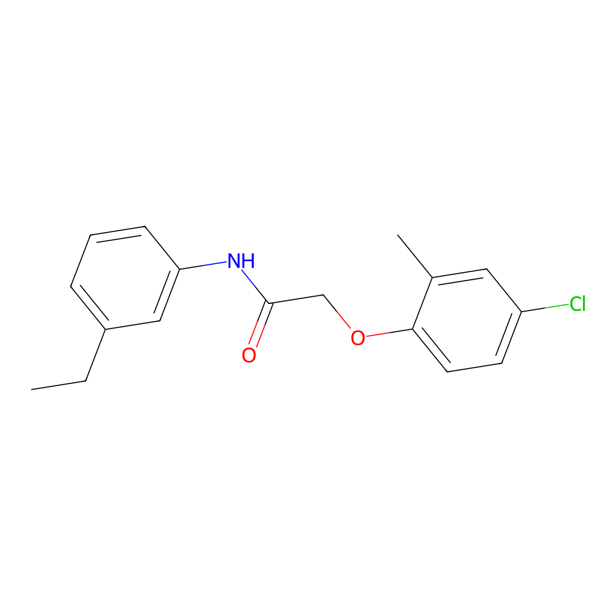 2-(4-chloro-2-methylphenoxy)-N-(3-ethylphenyl)acetamide molecular structure, CAS 541546-12-7