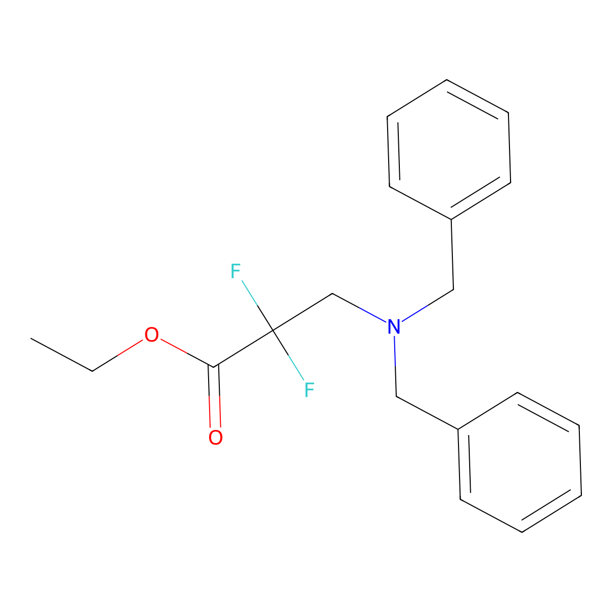 Ethyl 3-(dibenzylamino)-2,2-difluoropropanoate molecular structure, CAS 541547-36-8