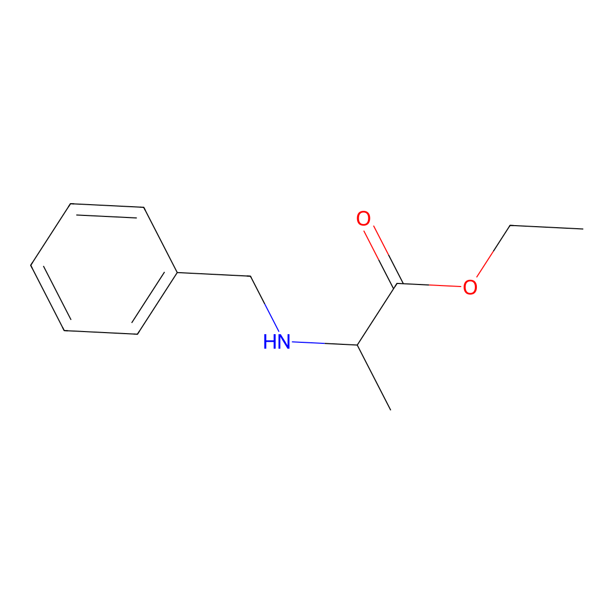Ethyl 2-(benzylamino)propanoate molecular structure, CAS 54159-18-1