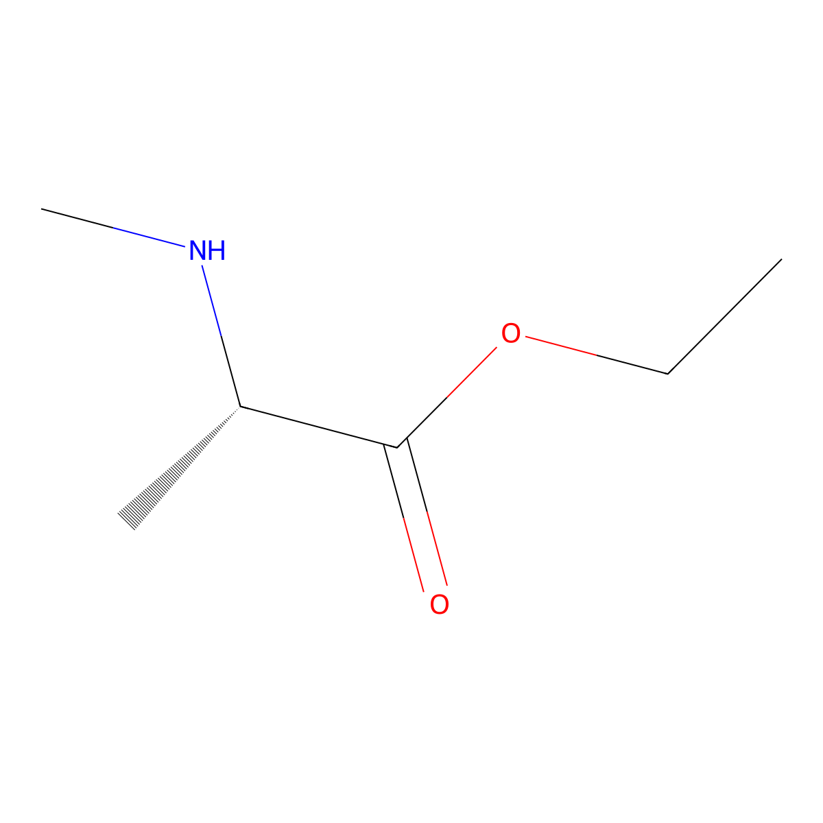 ethyl (2S)-2-(methylamino)propanoate molecular structure, CAS 54159-19-2