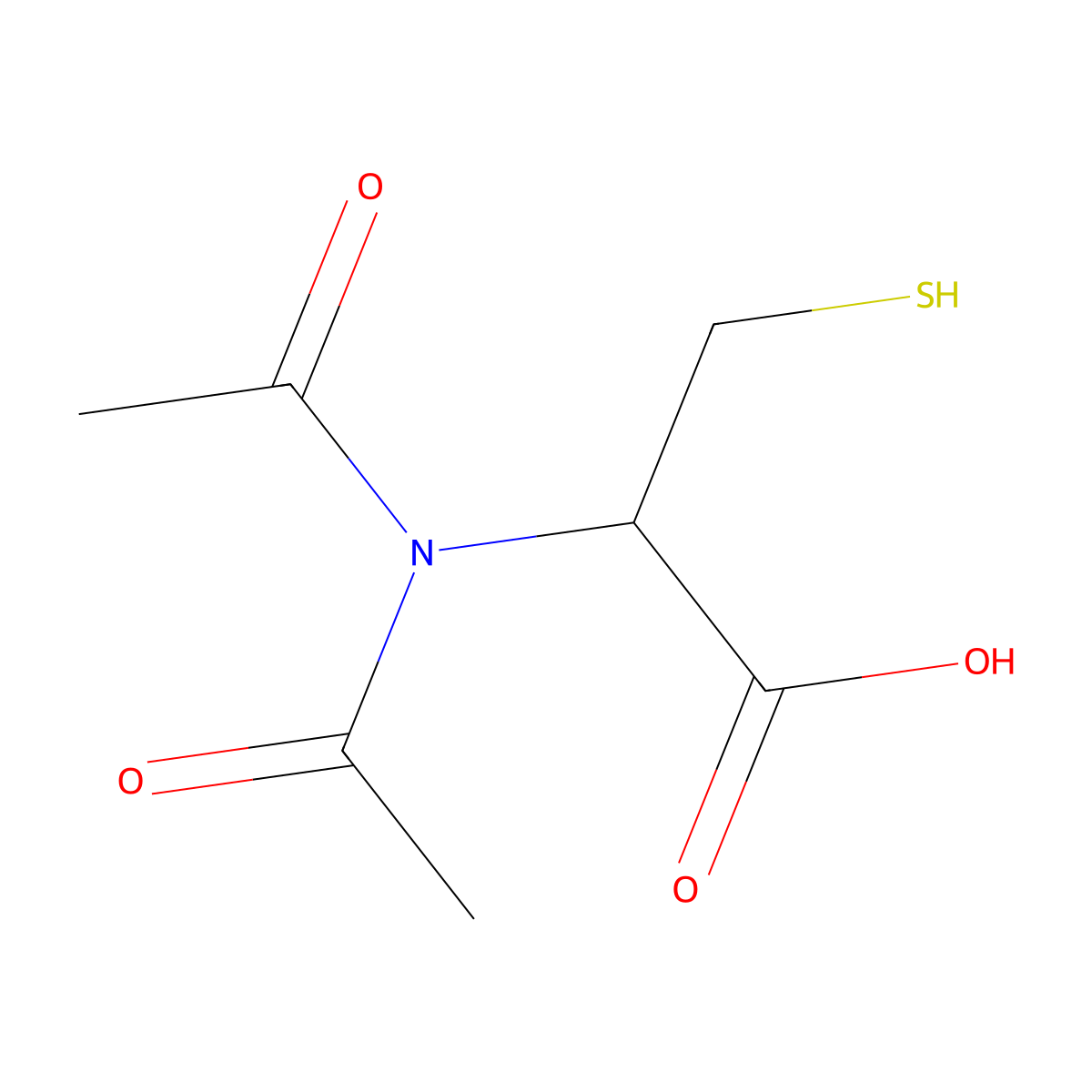 2-(Diacetylamino)-3-sulfanylpropanoic acid molecular structure, CAS 5416-02-4