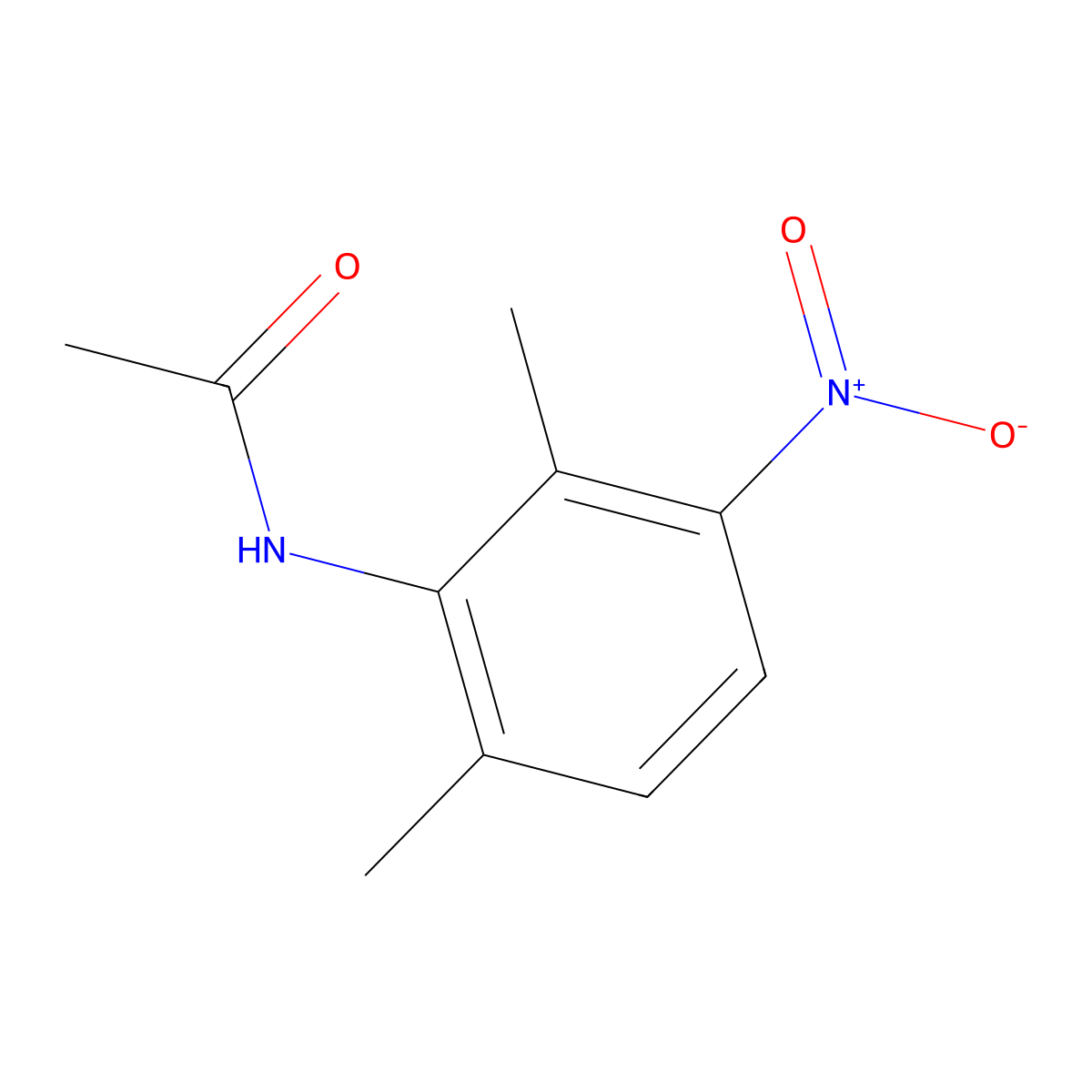 N-(2,6-dimethyl-3-nitrophenyl)acetamide molecular structure, CAS 5416-12-6