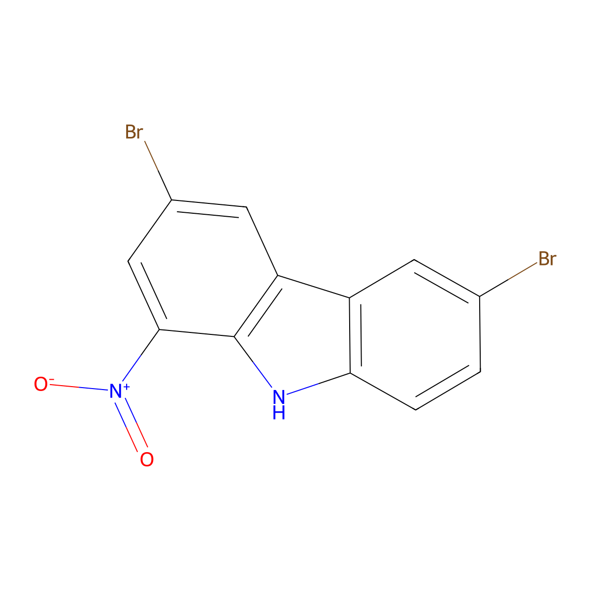 3,6-Dibromo-1-nitro-9H-carbazole molecular structure, CAS 5416-22-8