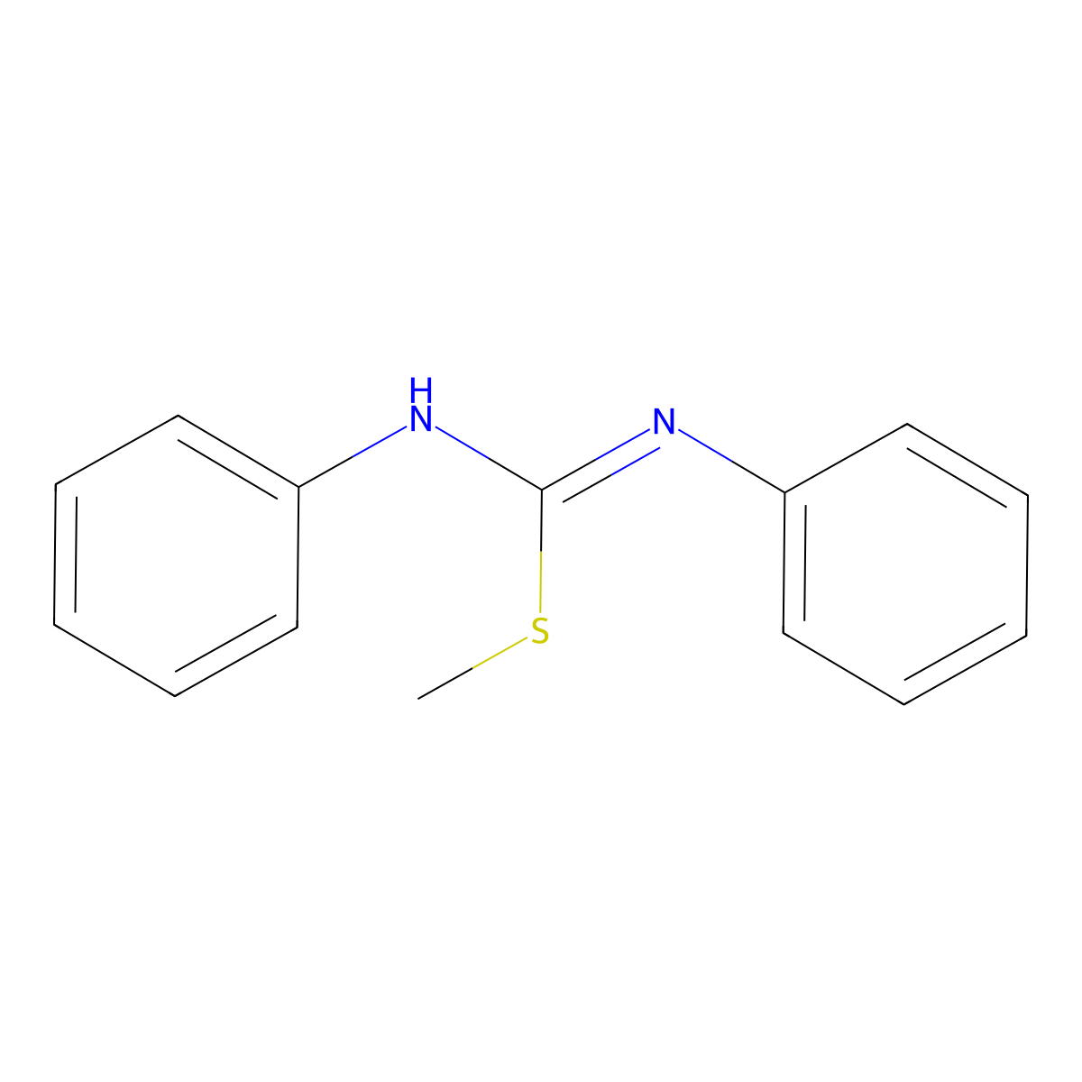 Methyl n,n'-diphenylcarbamimidothioate molecular structure, CAS 5416-30-8