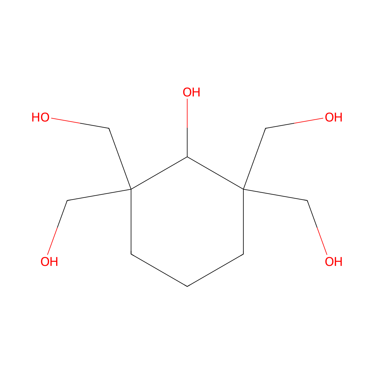 2,2,6,6-Tetrakis(hydroxymethyl)cyclohexanol molecular structure, CAS 5416-55-7