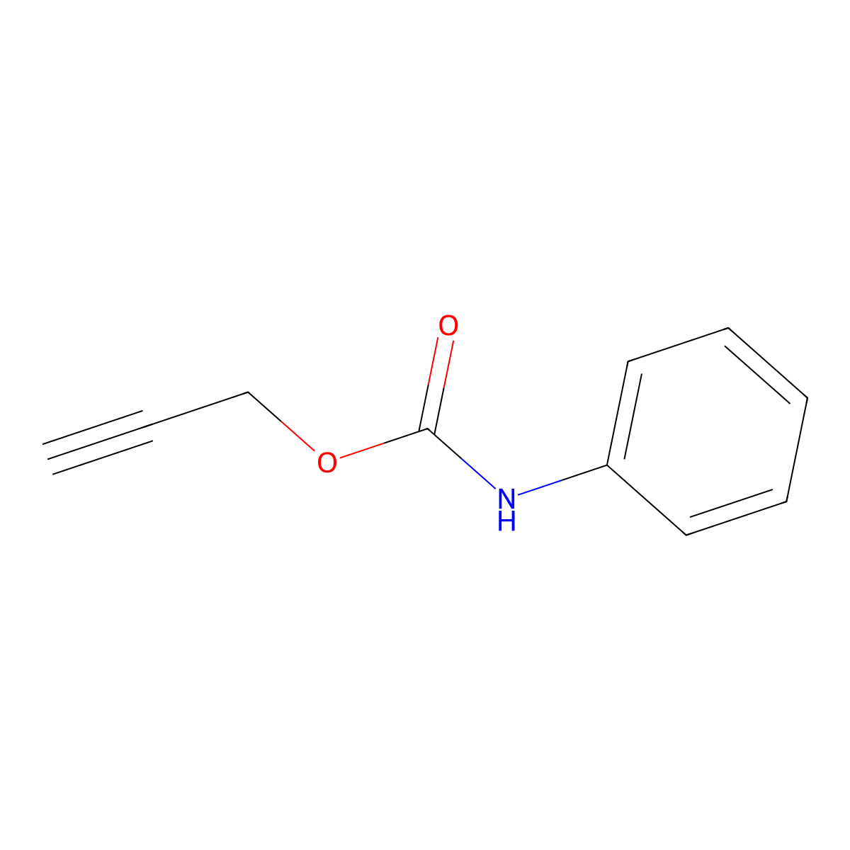 Propynyl N-phenylcarbamate molecular structure, CAS 5416-67-1