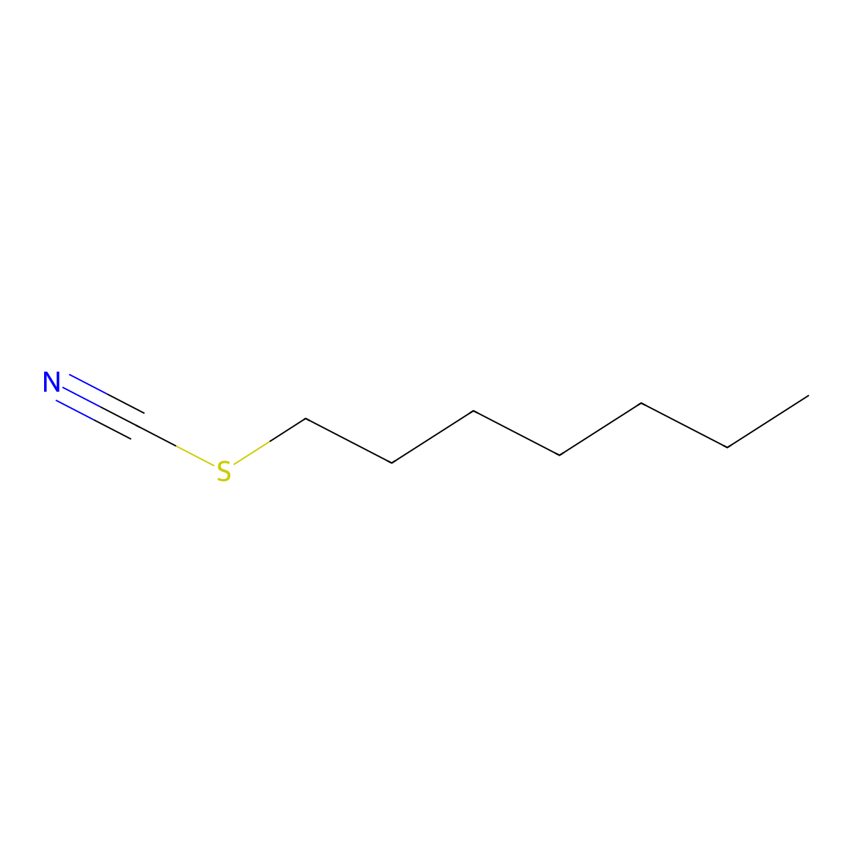 Thiocyanic acid, heptyl ester molecular structure, CAS 5416-94-4