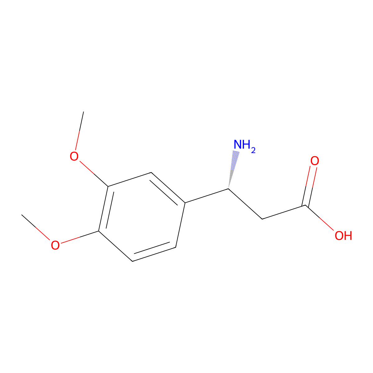 (r)-3-Amino-3-(3,4-dimethoxyphenyl)propanoic acid molecular structure, CAS 54160-63-3