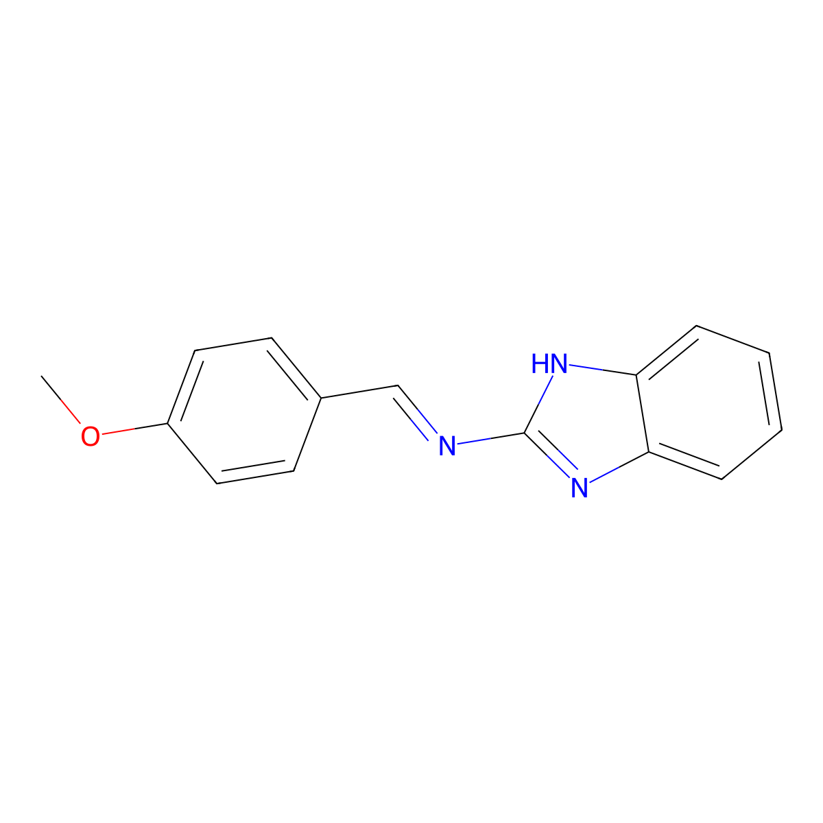 1H-Benzimidazol-2-amine, N-[(4-methoxyphenyl)methylene]- molecular structure, CAS 54161-63-6