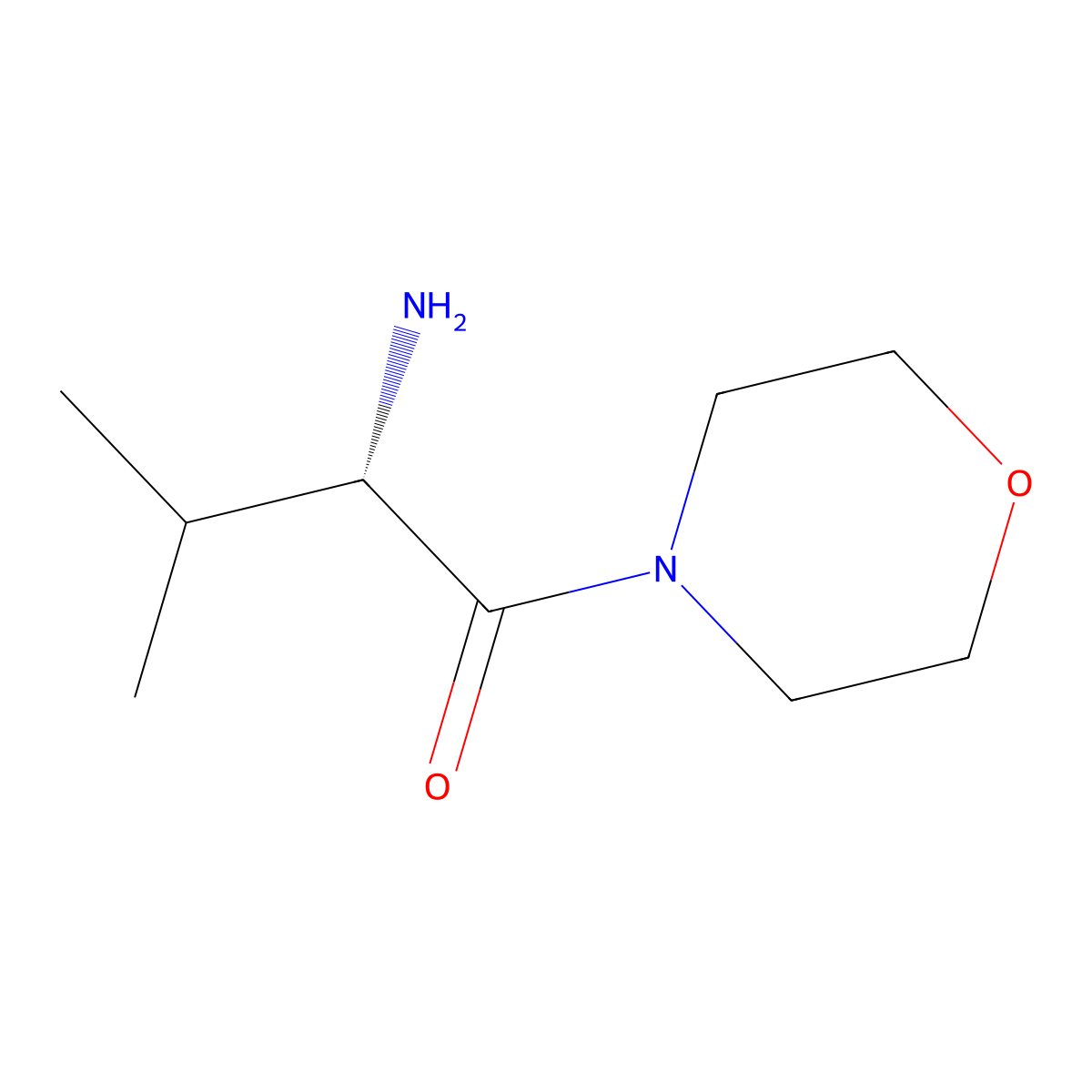 (2S)-2-amino-3-methyl-1-(morpholin-4-yl)butan-1-one molecular structure, CAS 54164-04-4