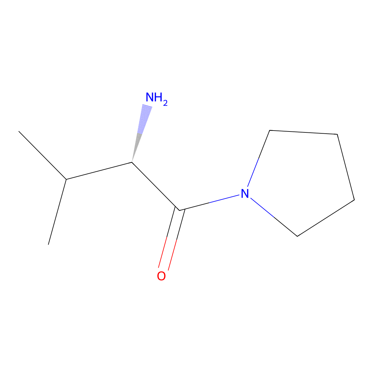 Valine-pyrrolidide molecular structure, CAS 54164-07-7