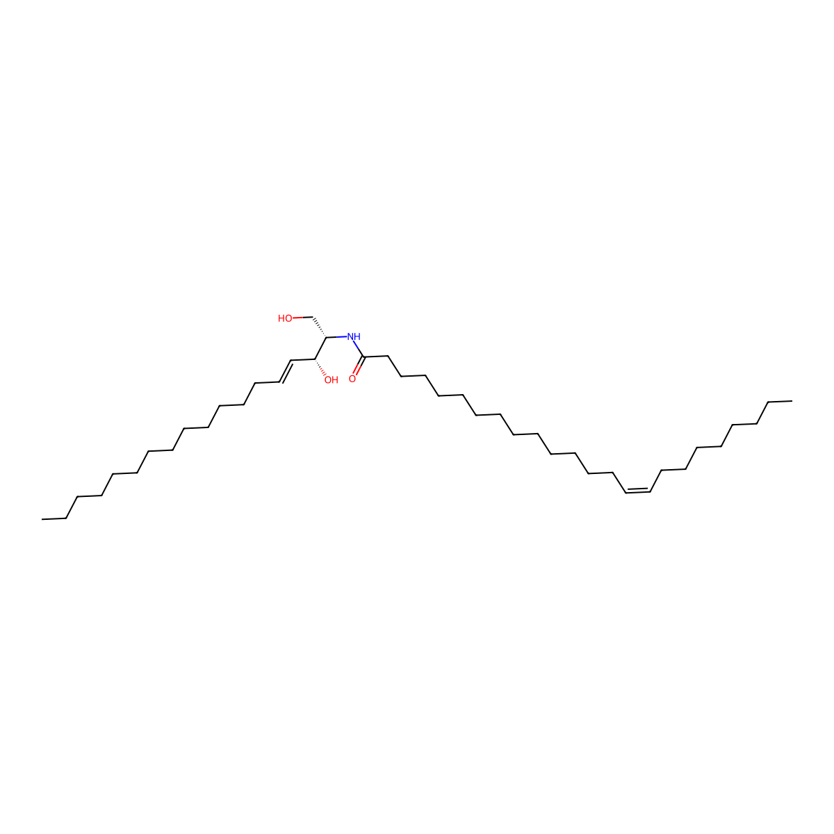 Cer(d18:1/24:1(15Z)) molecular structure, CAS 54164-50-0