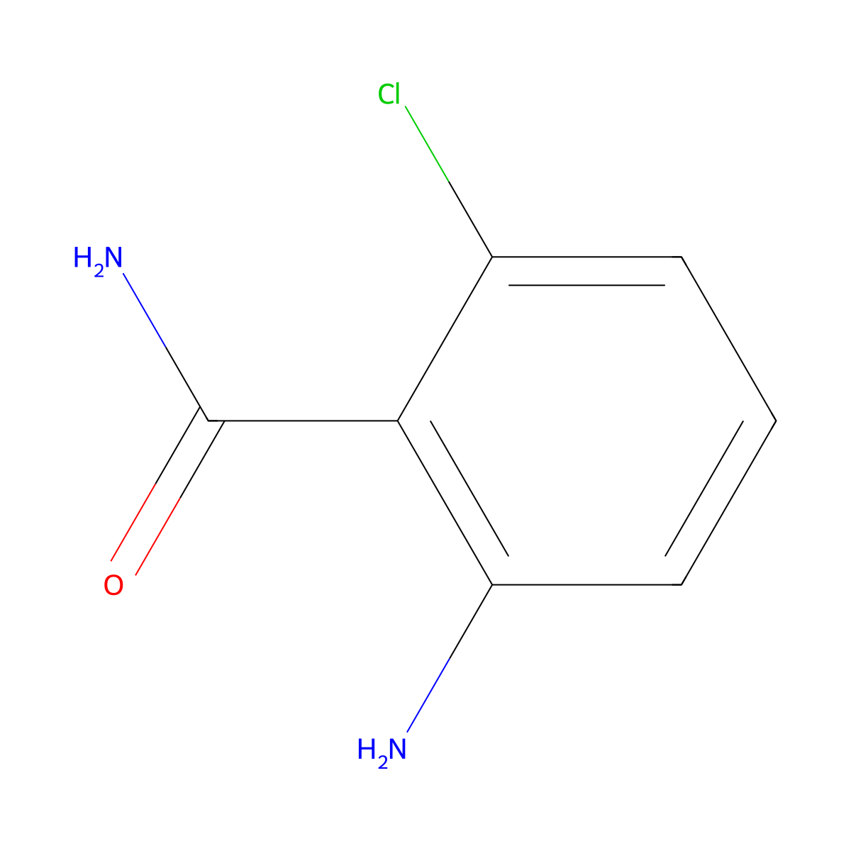 2-Amino-6-chlorobenzamide molecular structure, CAS 54166-95-9