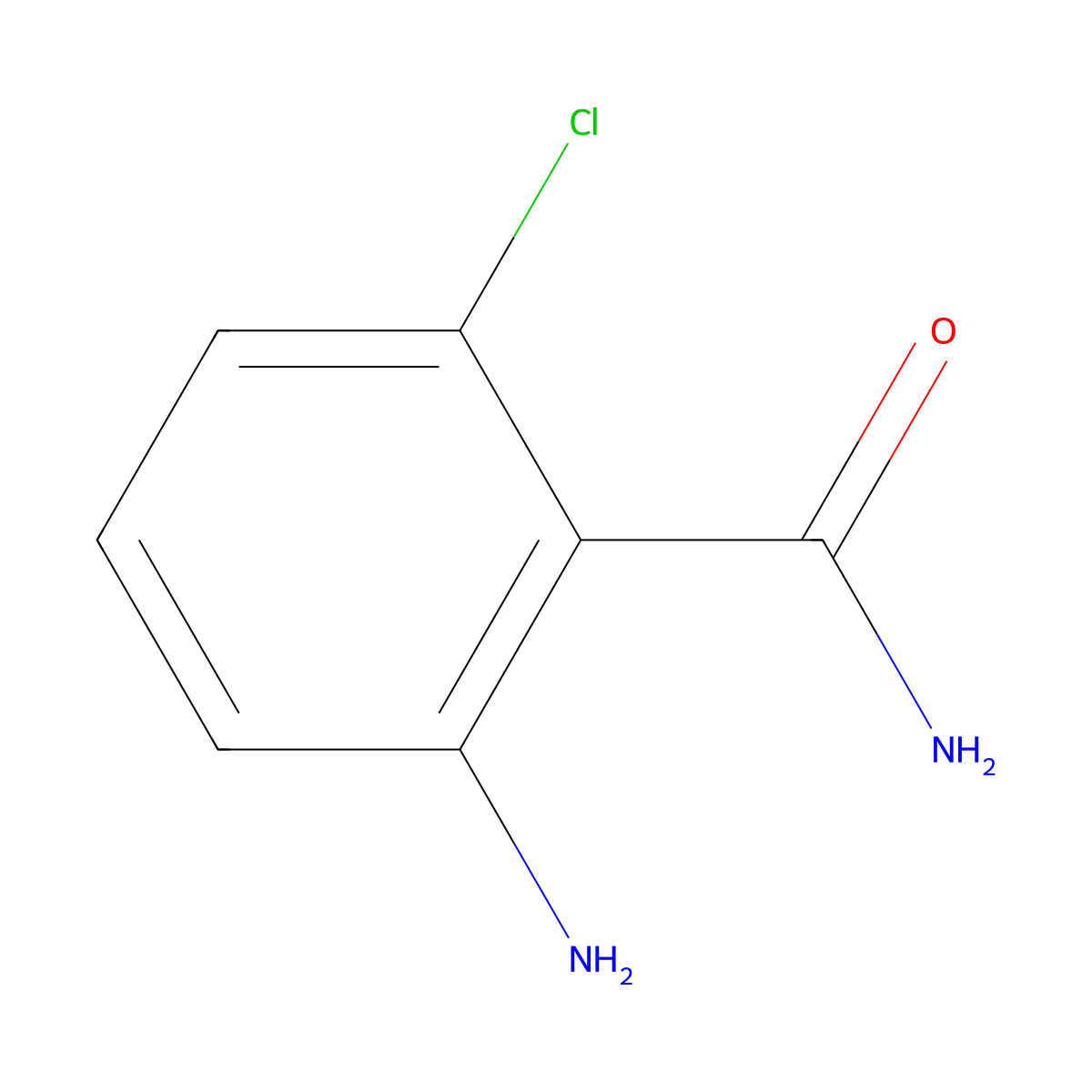 2-Amino-6-chlorobenzamide molecular structure, CAS 54166-95-9