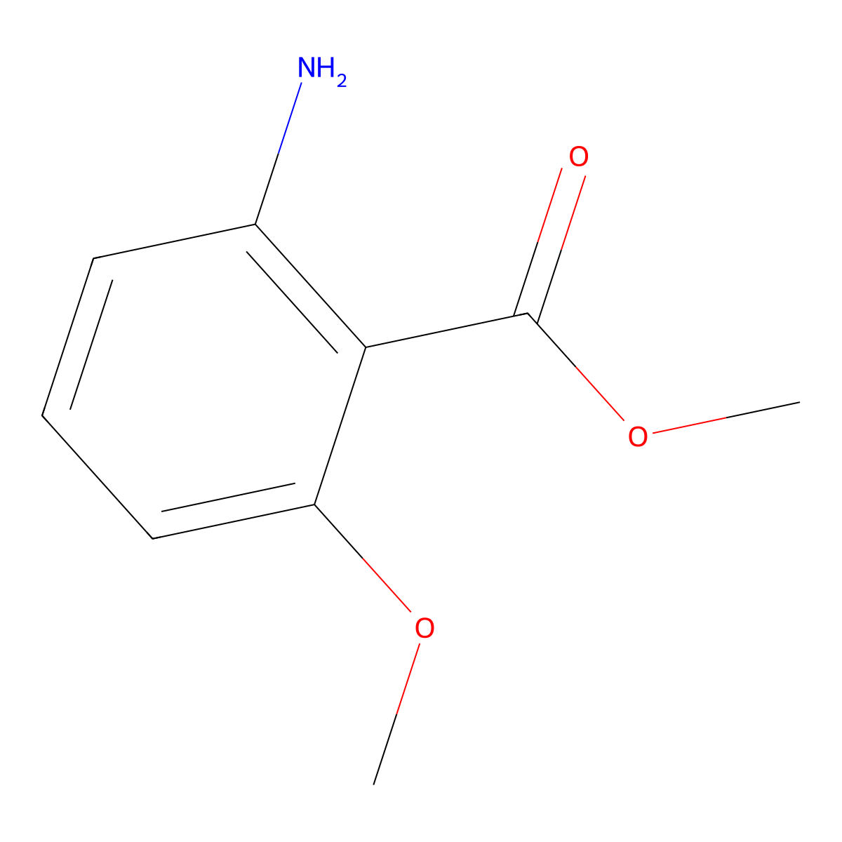 Methyl 2-amino-6-methoxybenzoate molecular structure, CAS 54166-96-0