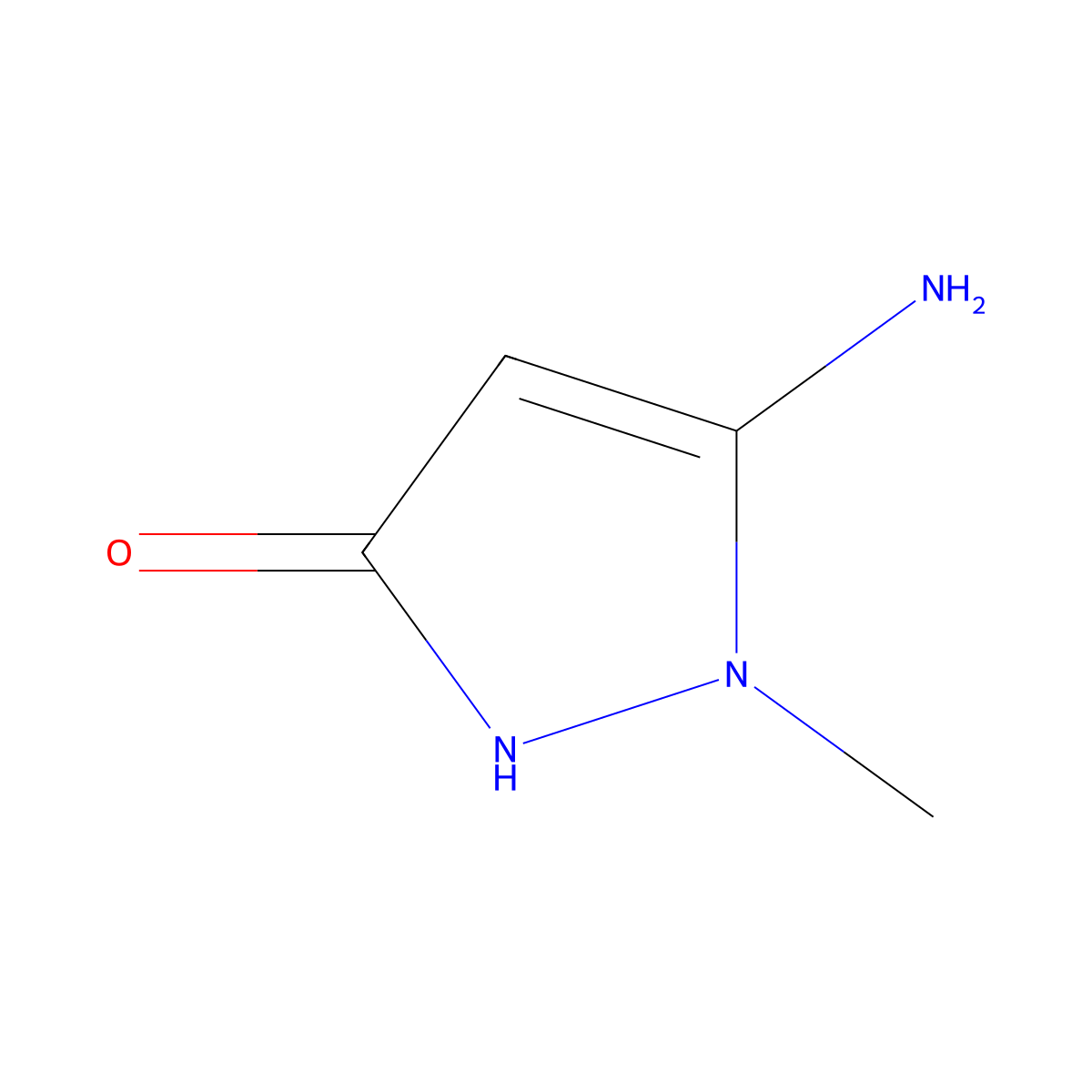 5-amino-1-methyl-2,3-dihydro-1H-pyrazol-3-one molecular structure, CAS 54167-77-0