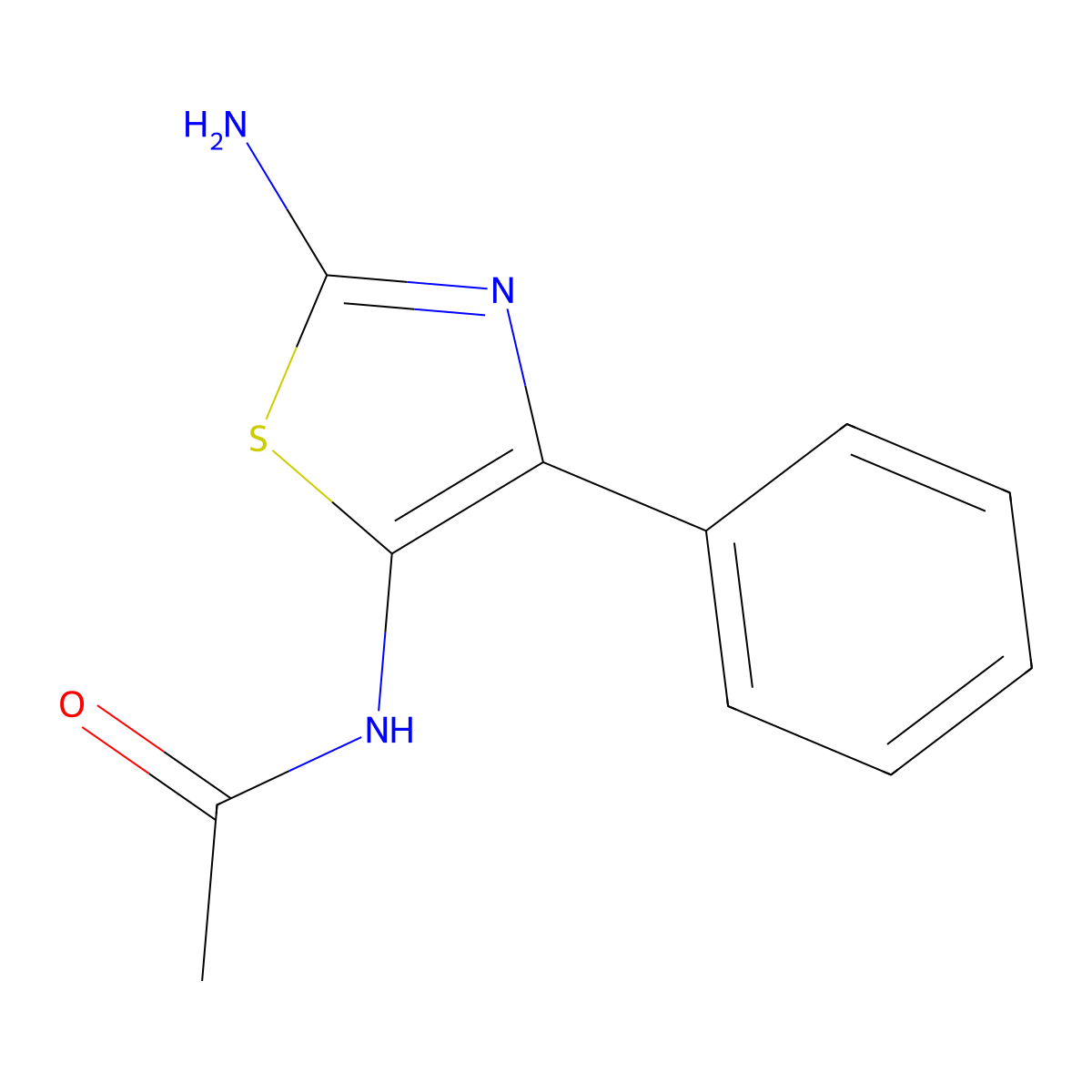 N-(2-amino-4-phenyl-1,3-thiazol-5-yl)acetamide molecular structure, CAS 54167-89-4